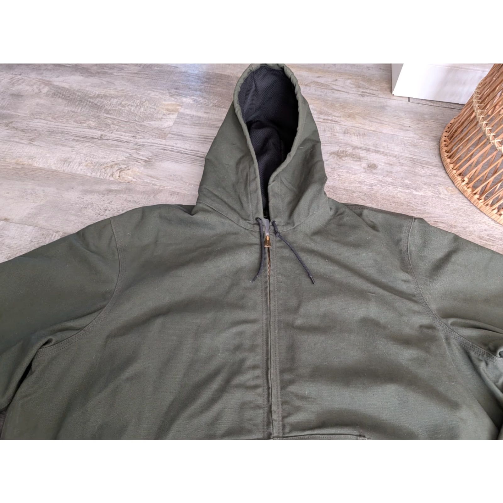 Carhartt VINTAGE Carhartt Jacket Mens 2XLT Military Green Canvas Bomber J131 GRN Y2K Workwear Size US XXL / EU 58 / 5 - 3 Thumbnail