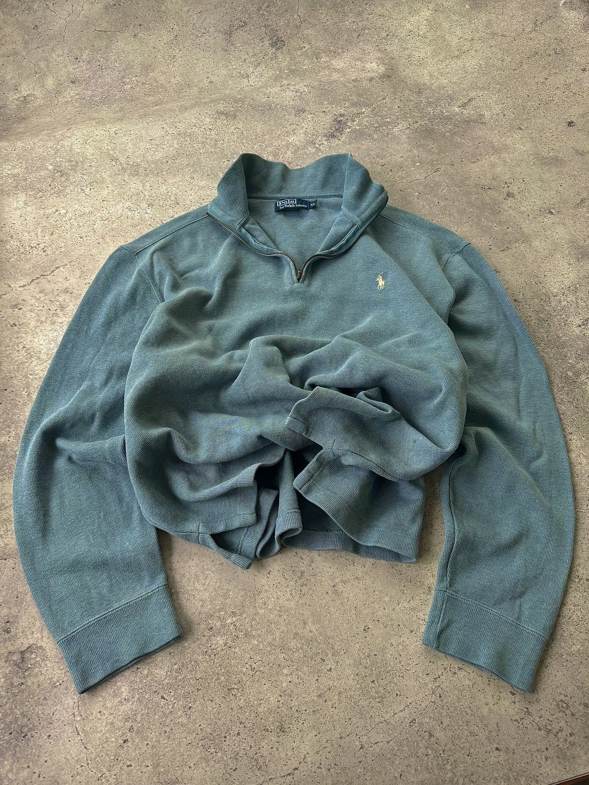 Polo Ralph Lauren × Ralph Lauren × Vintage Vintage 1/3 Zip Polo Ralph Lauren Old Money Blue XL Sweater Size US XL / EU 56 / 4 - 3 Thumbnail
