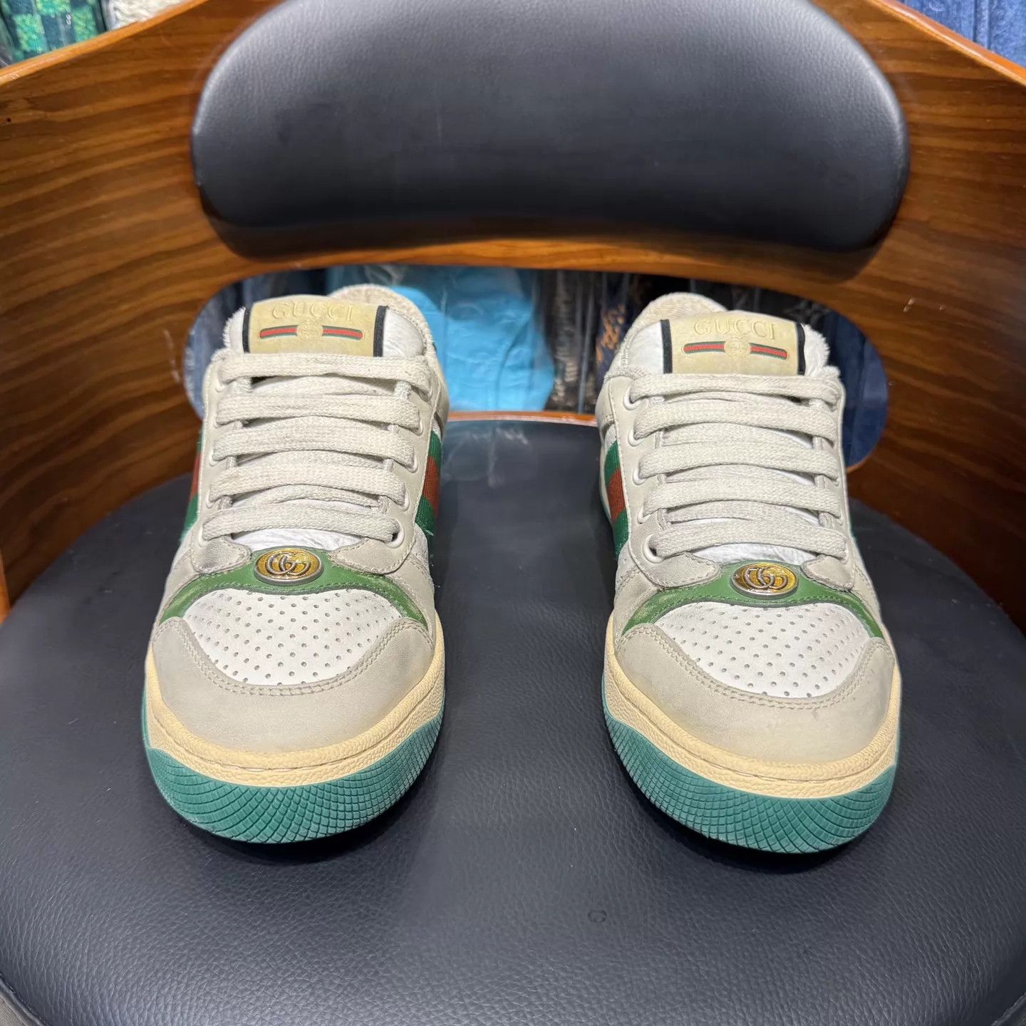 Gucci Gucci GG Enamel Dirtied Women's Sneaker 36 98 New Size US 5.5 / IT 35.5 - 2 Thumbnail