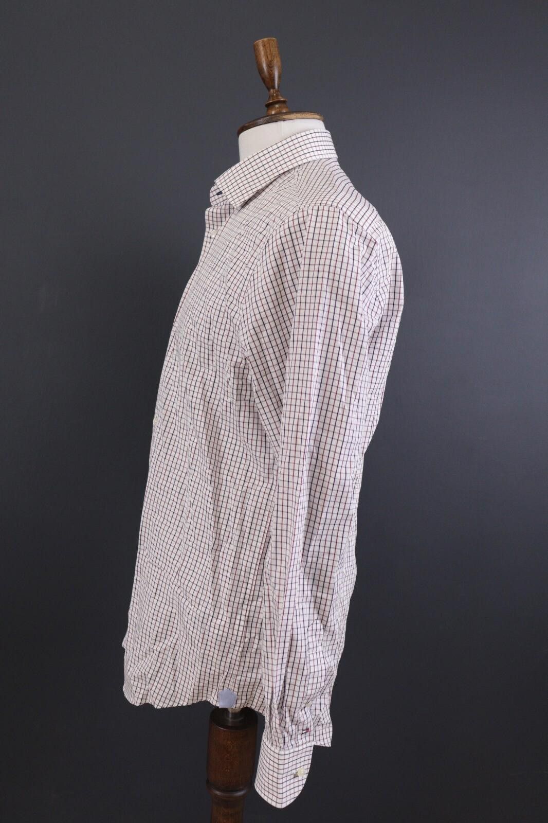 Tommy Hilfiger Tommy Hilfiger Tailored Fitted White Check Shirt 42 16.5 Size US M / EU 48-50 / 2 - 4 Thumbnail