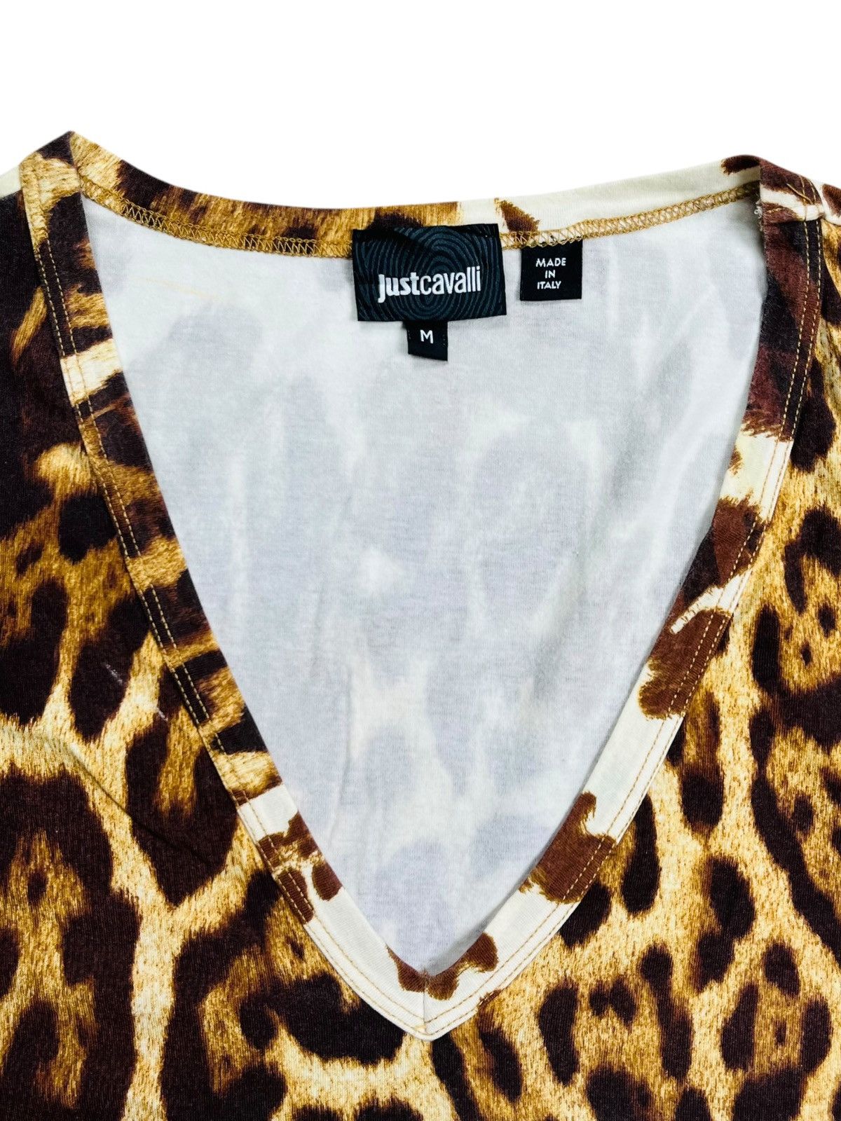 Roberto Cavalli 2000s Roberto Cavalli Just Cavalli Horse & Tiger V Neck Top Size US M / EU 48-50 / 2 - 3 Thumbnail