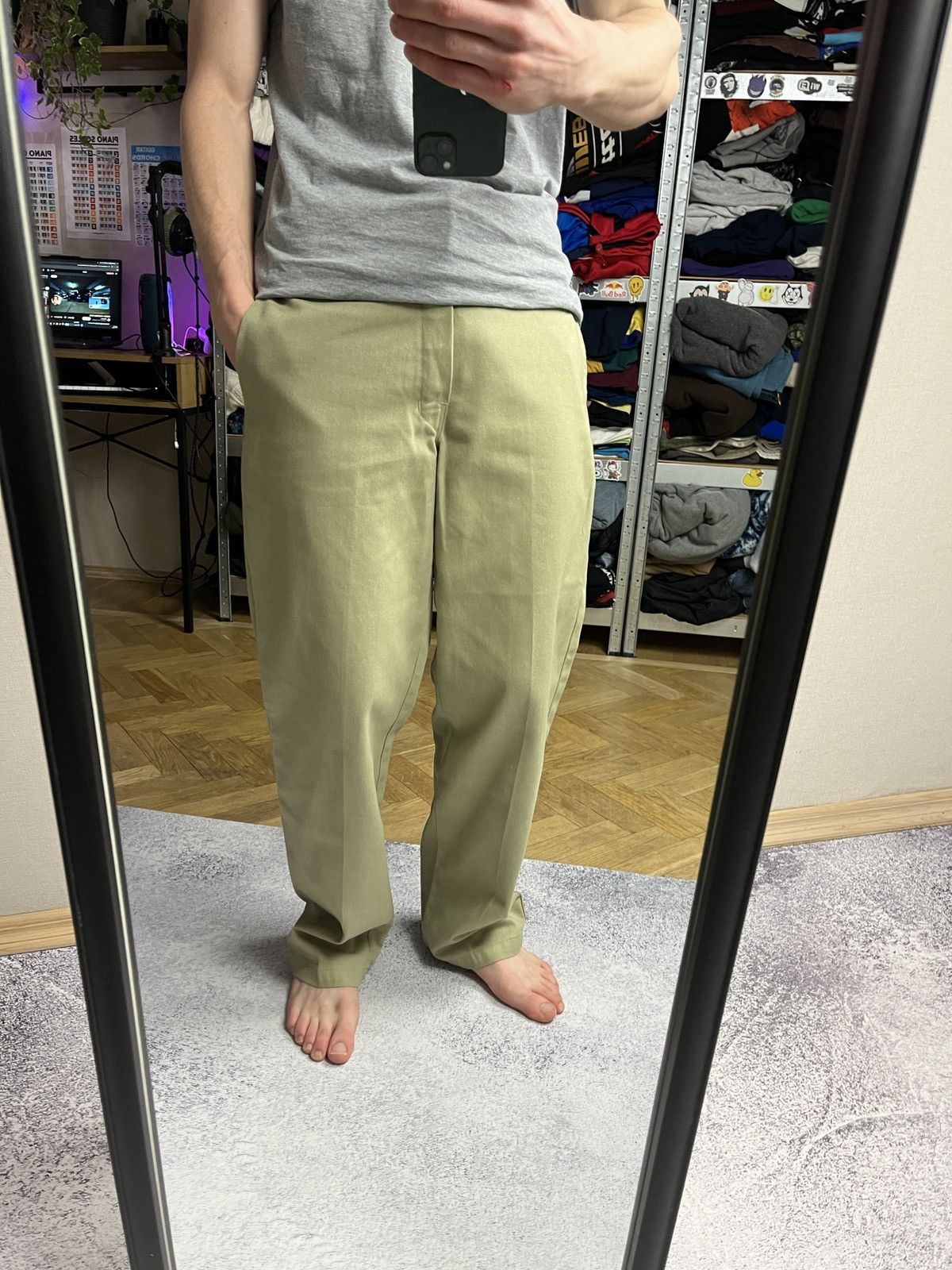 Dickies Vintage Dickies 874 Original Fit Beige Trousers Pants Skate Size US 33 - 2 Thumbnail