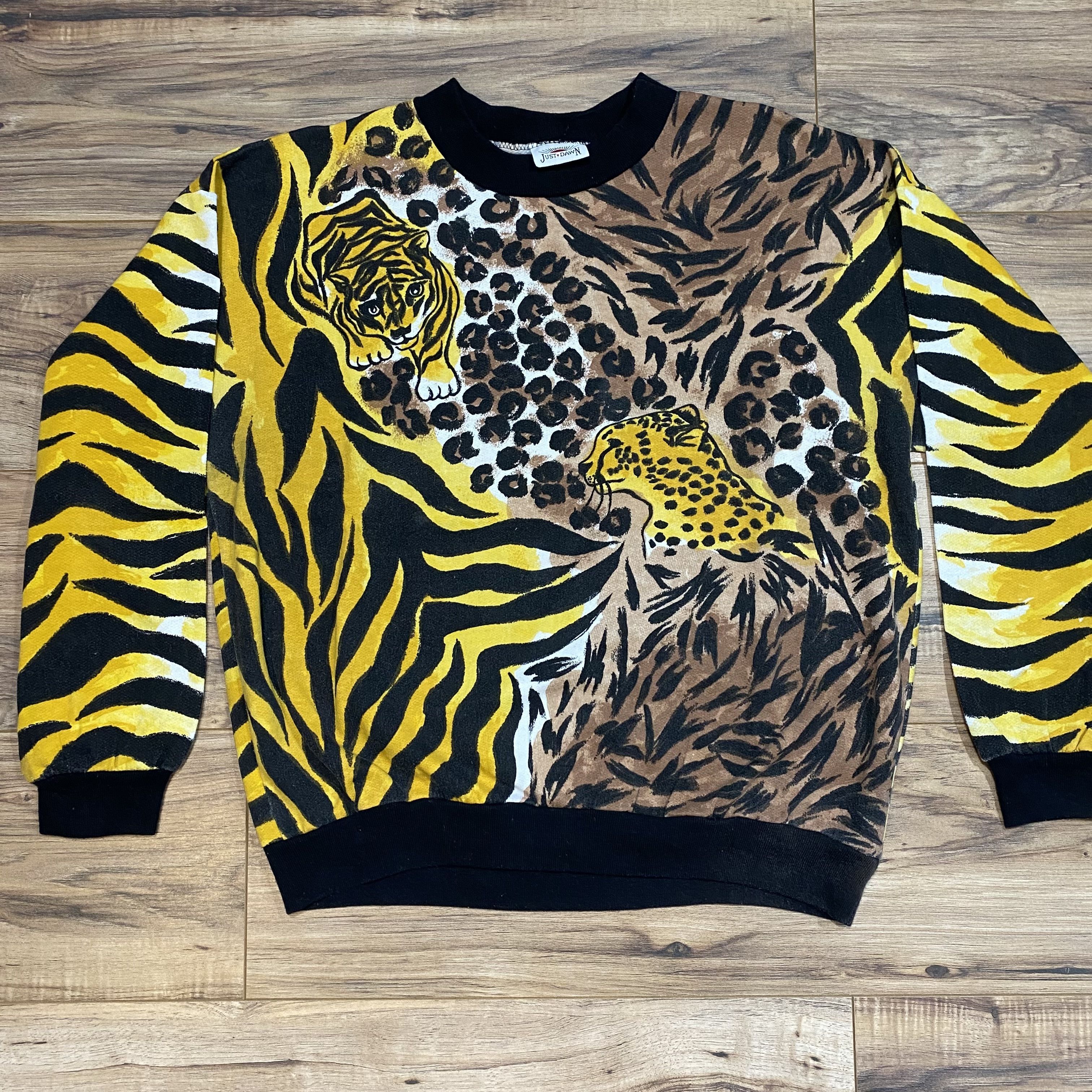 Vintage Just Dawn Cat Print Womens Crew Neck Sweatshirt Made in USA Size L / US 10 / IT 46 - 1 Thumbnail