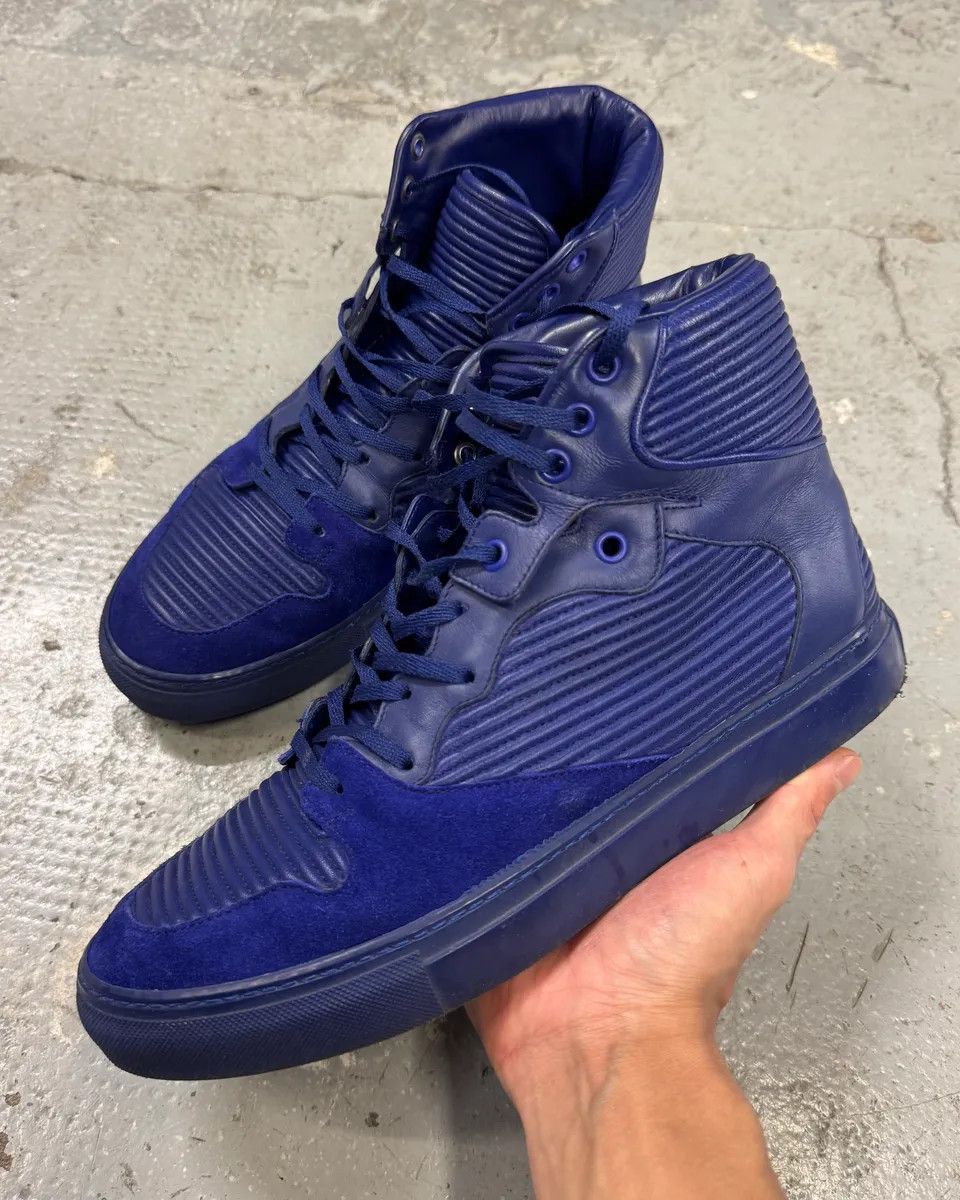 Balenciaga Balenciaga City Blue Monochrome Leather High Sneakers Size US 8 / EU 41 - 1 Thumbnail