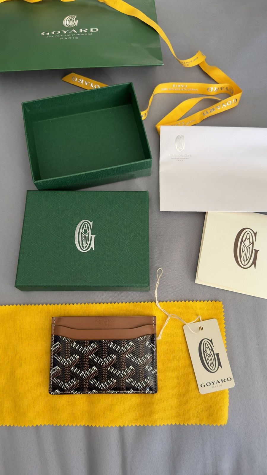 image of Goyard Saint Sulpice Card Wallet in Brown, Men's
