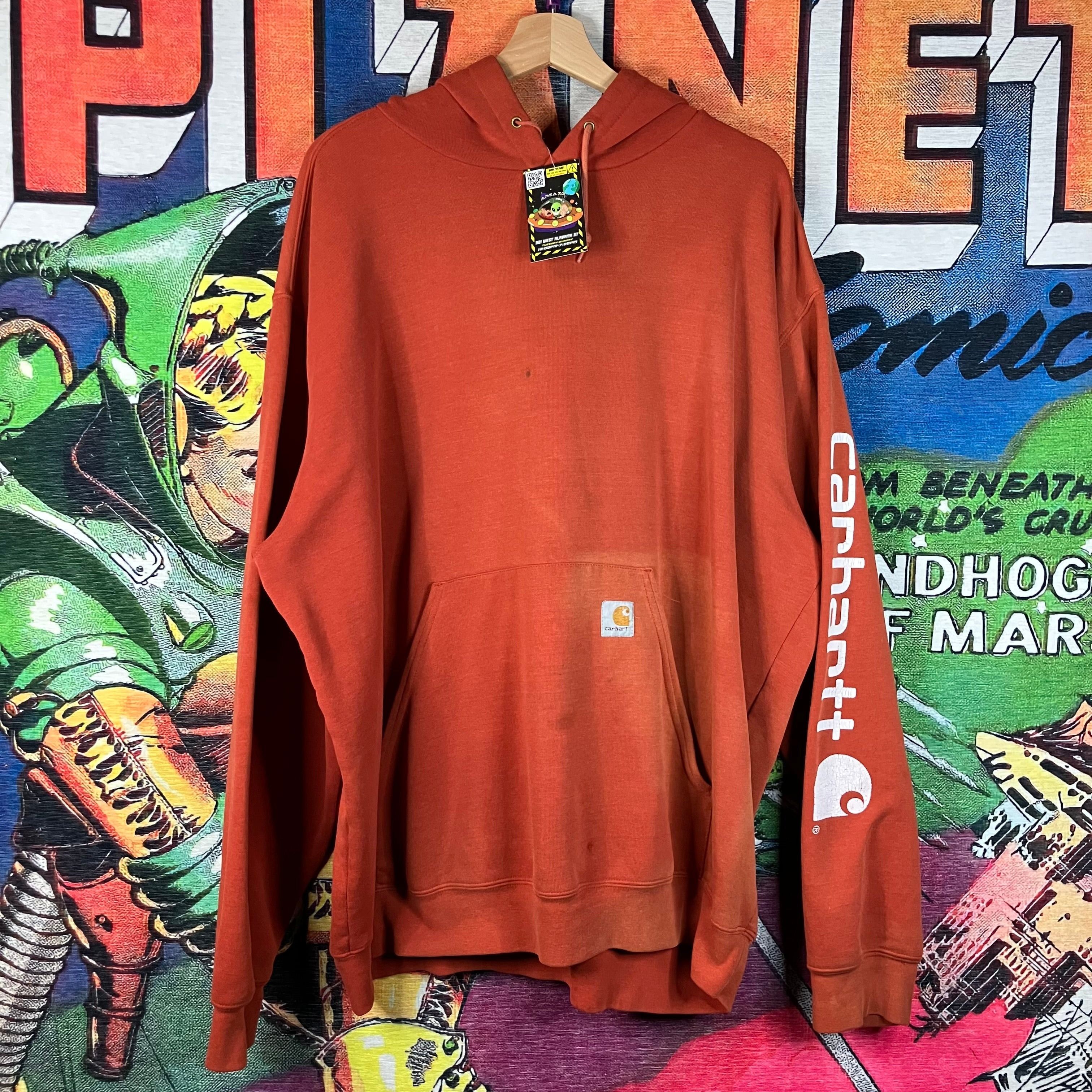Carhartt Y2K Sunfaded Carhartt Orange Hoodie Size 2XL Size US XXL / EU 58 / 5 - 1 Thumbnail