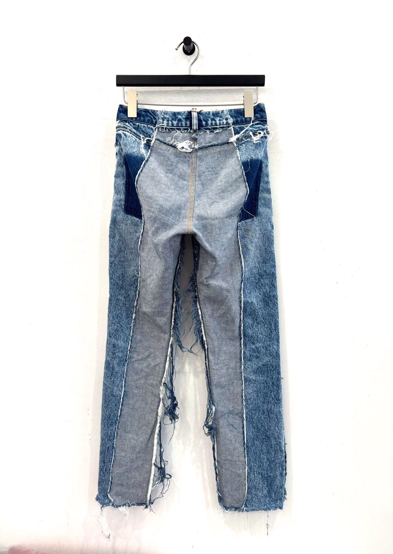 Maison Margiela Maison Martin Margela Blue Washed Distressed Patchwork Jeans Size 26" / US 2 / IT 38 - 2 Thumbnail
