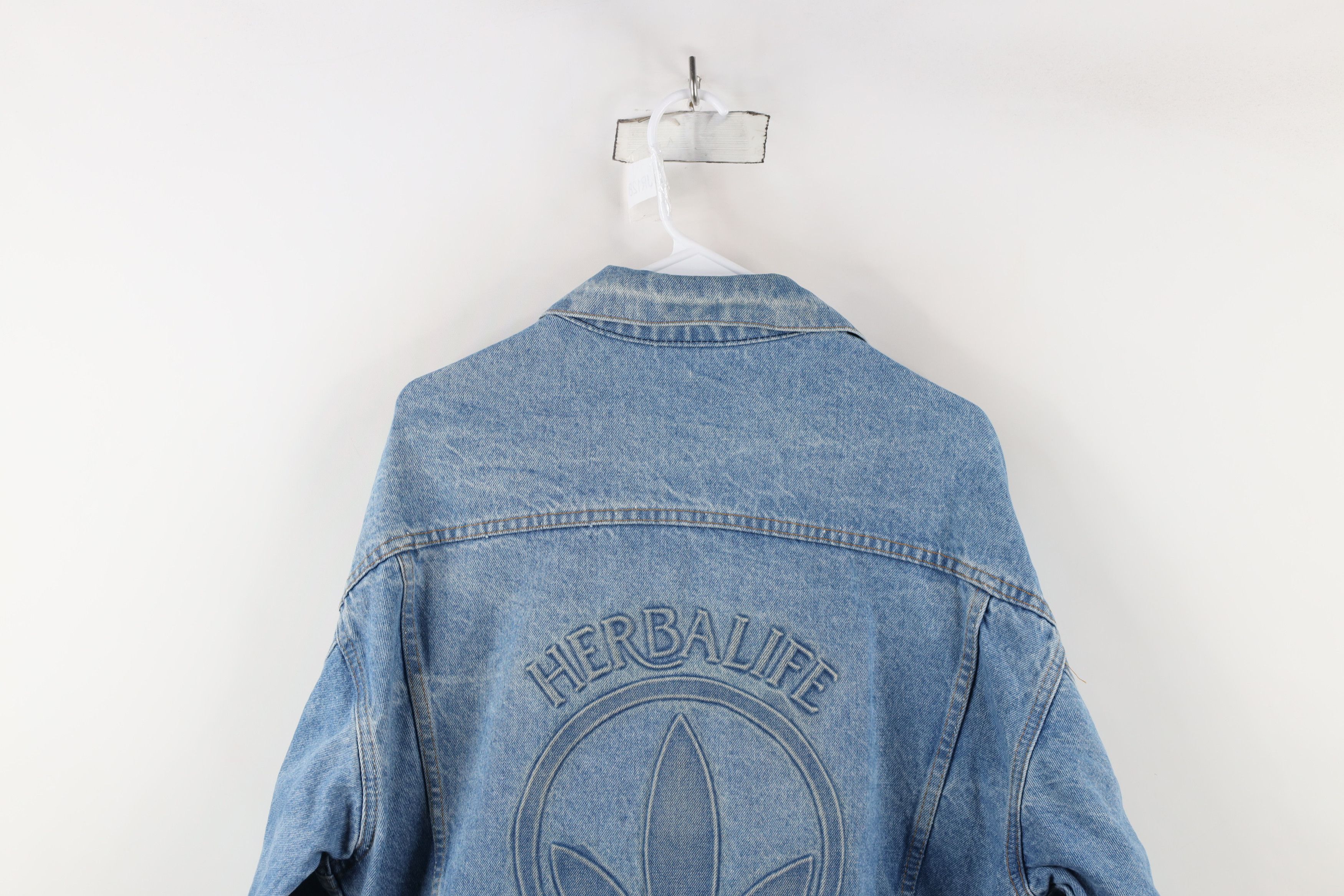 Vintage Vintage 90s Streetwear Flower Denim Jean Trucker Jacket USA Size US M / EU 48-50 / 2 - 13 Thumbnail