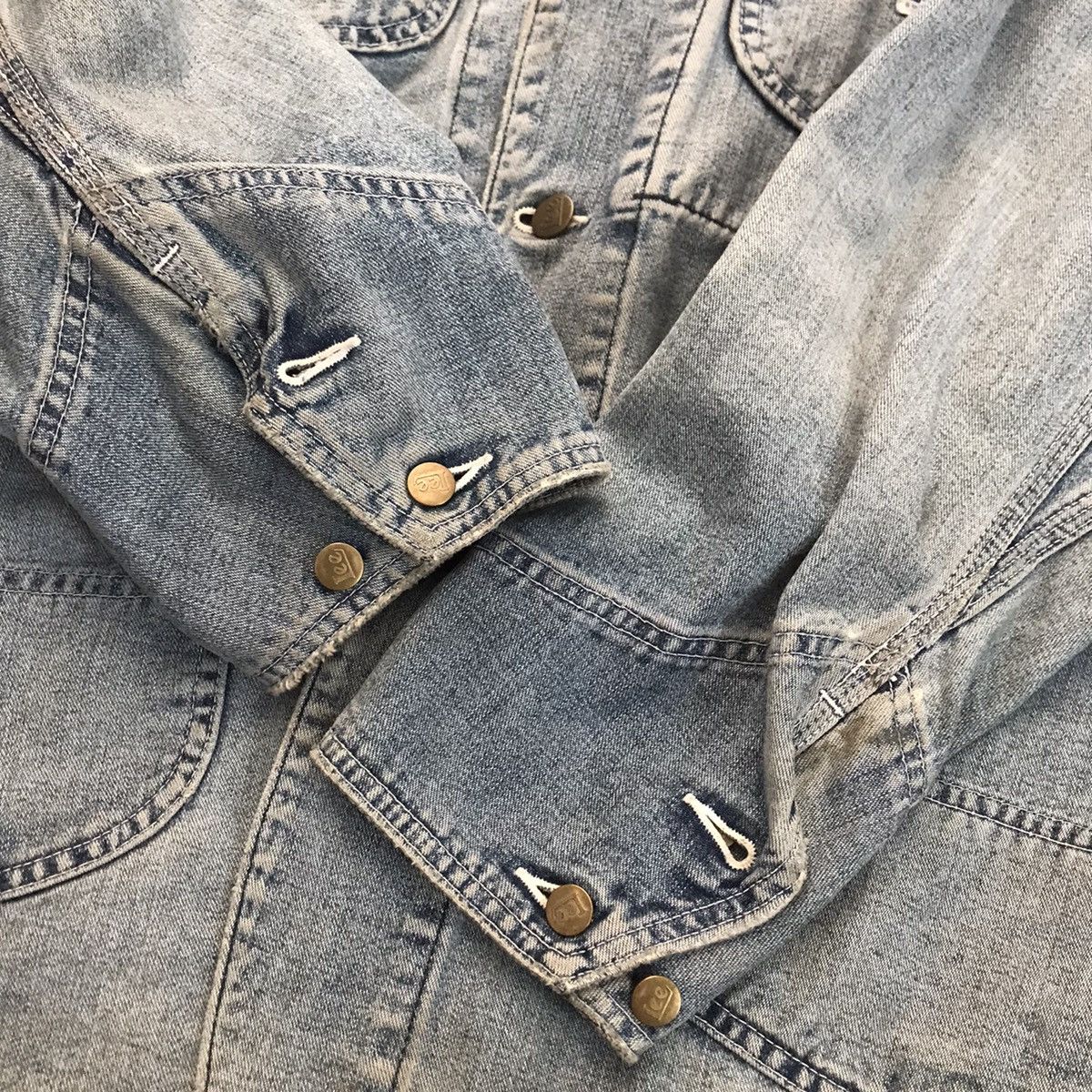 Lee × Vintage Vintage Lee Chore Jacket denim blue jeans Sanforized Coveral Size US L / EU 52-54 / 3 - 13 Thumbnail