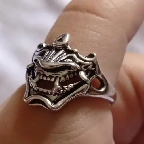 Japanese Brand Demon Skeleton Face Punk Grunge Ring Size ONE SIZE - 3 Thumbnail