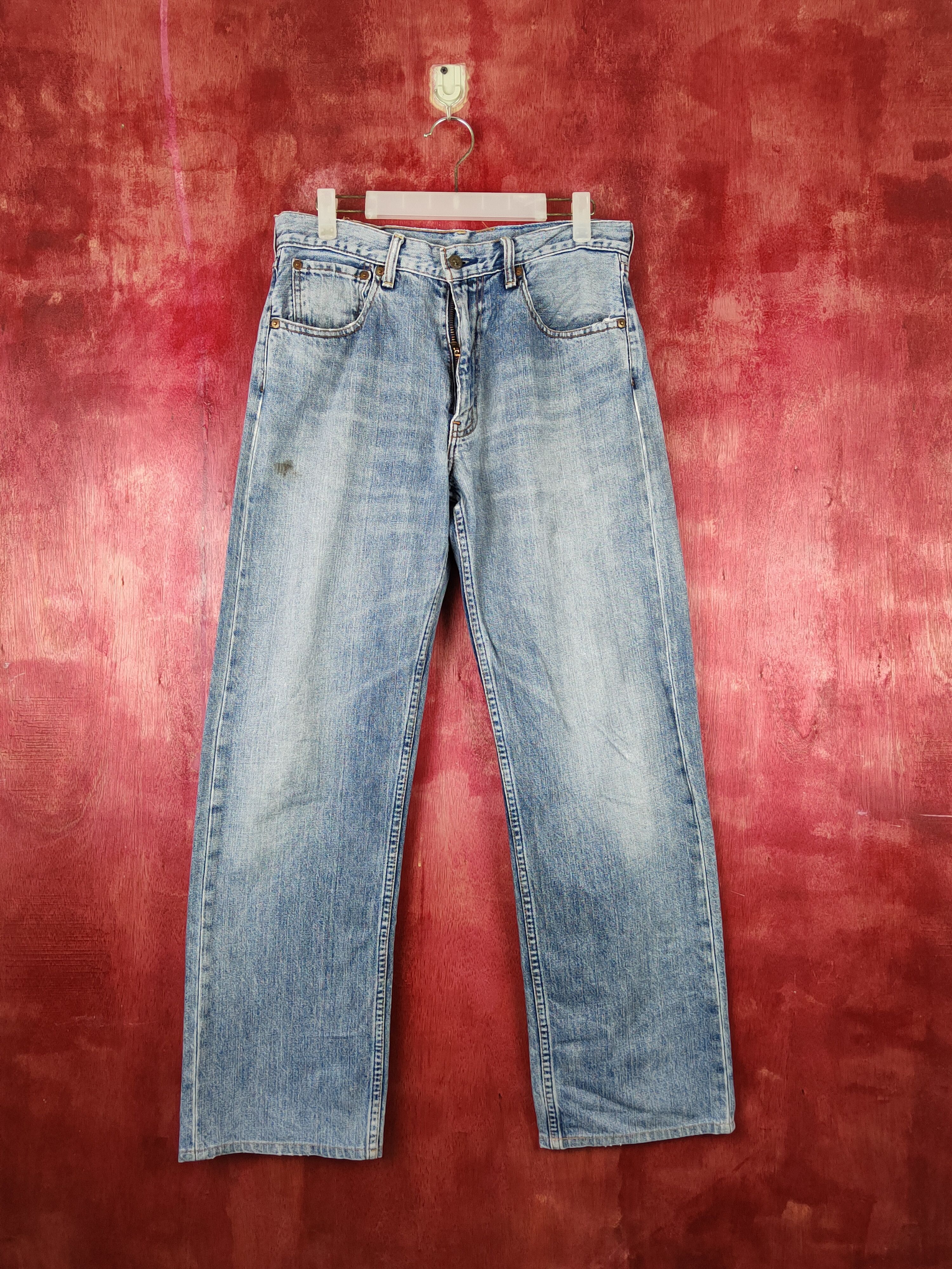 image of Distressed Denim x Levis Levi's Blue Faded Distressed Ripped Jeans S1693 in Blue Denim (Size 31)