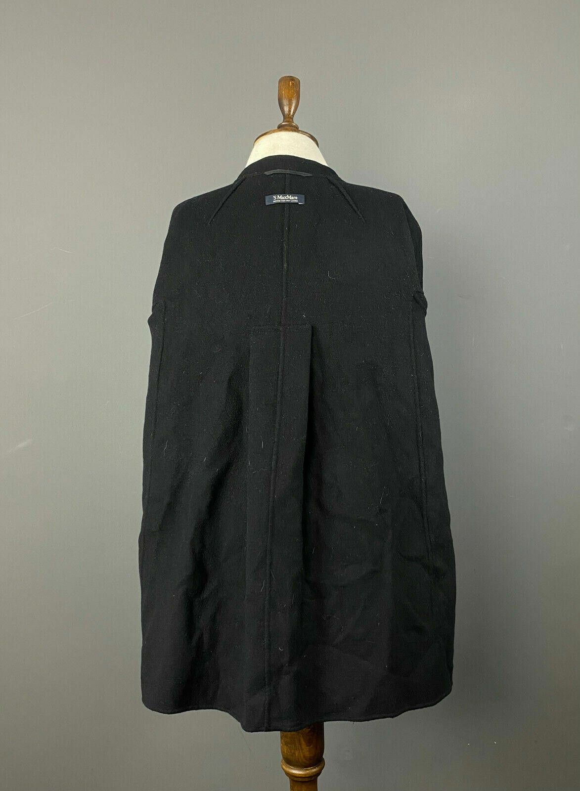 Designer Max Mara Cucito A Mano Black Wool Snap Coat Jacket Size 38 Size US M / EU 48-50 / 2 - 9 Thumbnail