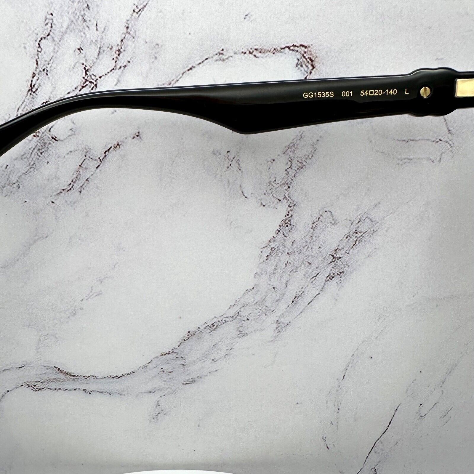 Gucci New Gucci Sunglasses Black Geometric Rectangle Gold GG Size ONE SIZE - 8 Thumbnail
