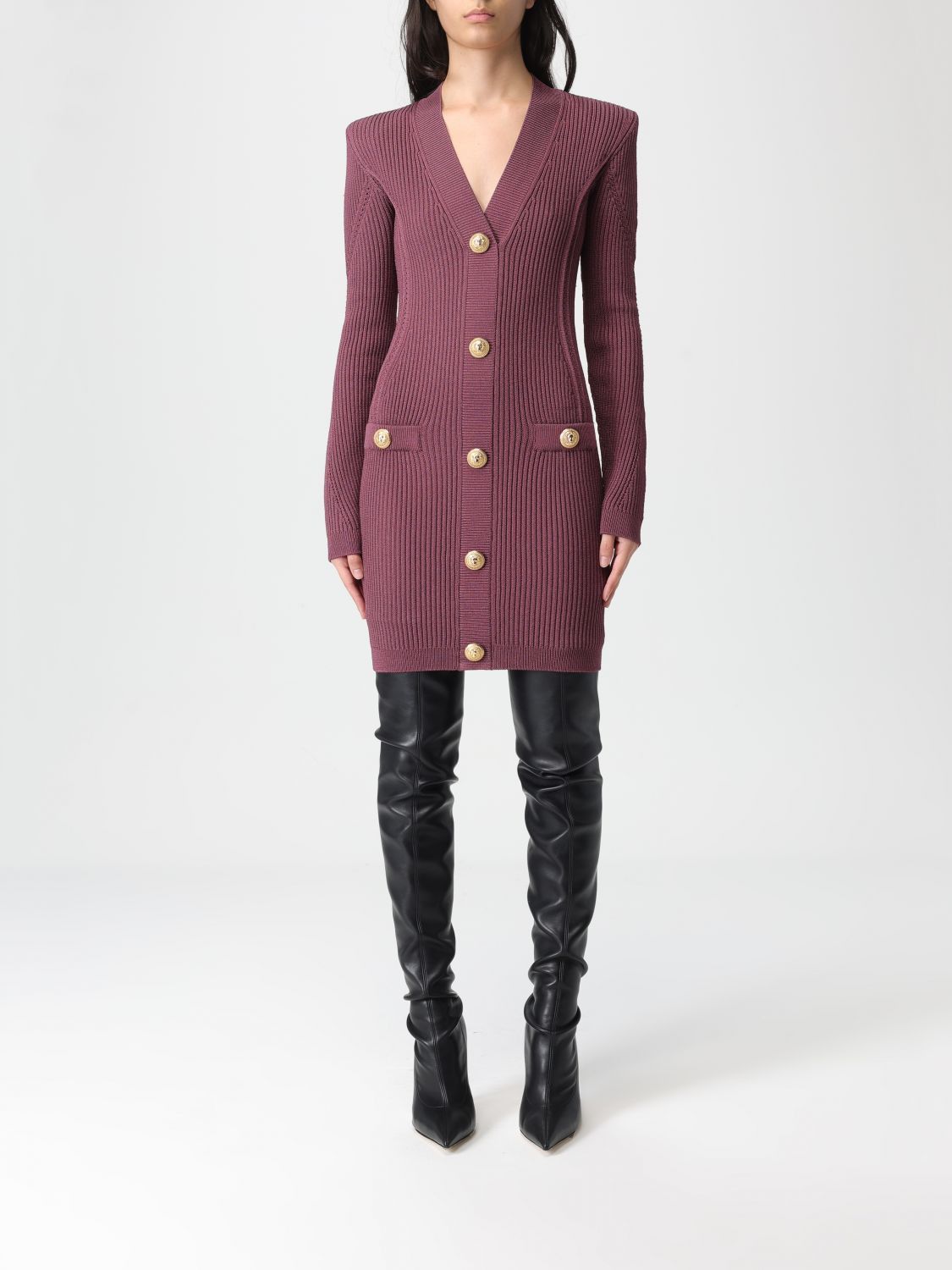 Balmain Balmain Dress Woman Violet Size XS / US 0-2 / IT 36-38 - 1 Thumbnail