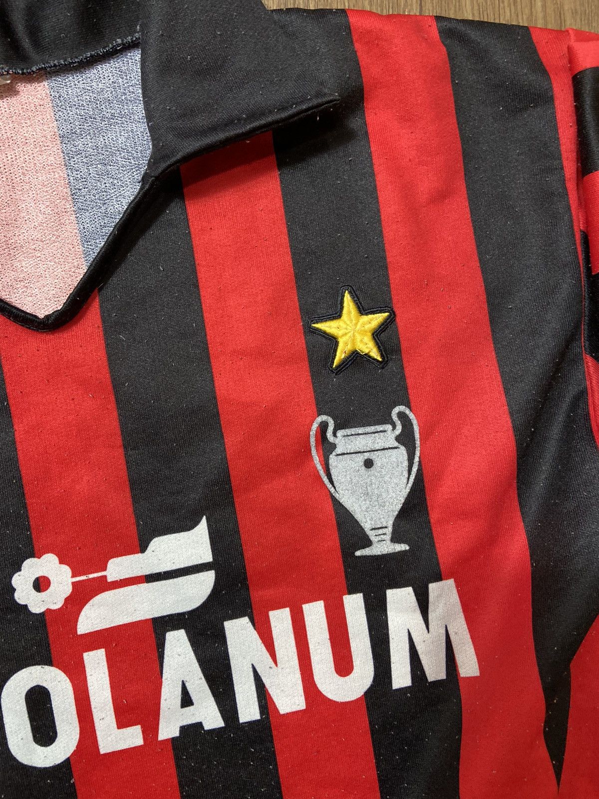 Vintage AC MILAN 90/91 ITALIA SOCCER FOOTBALL JERSEY #7 BLOCK CORE Size US L / EU 52-54 / 3 - 4 Thumbnail