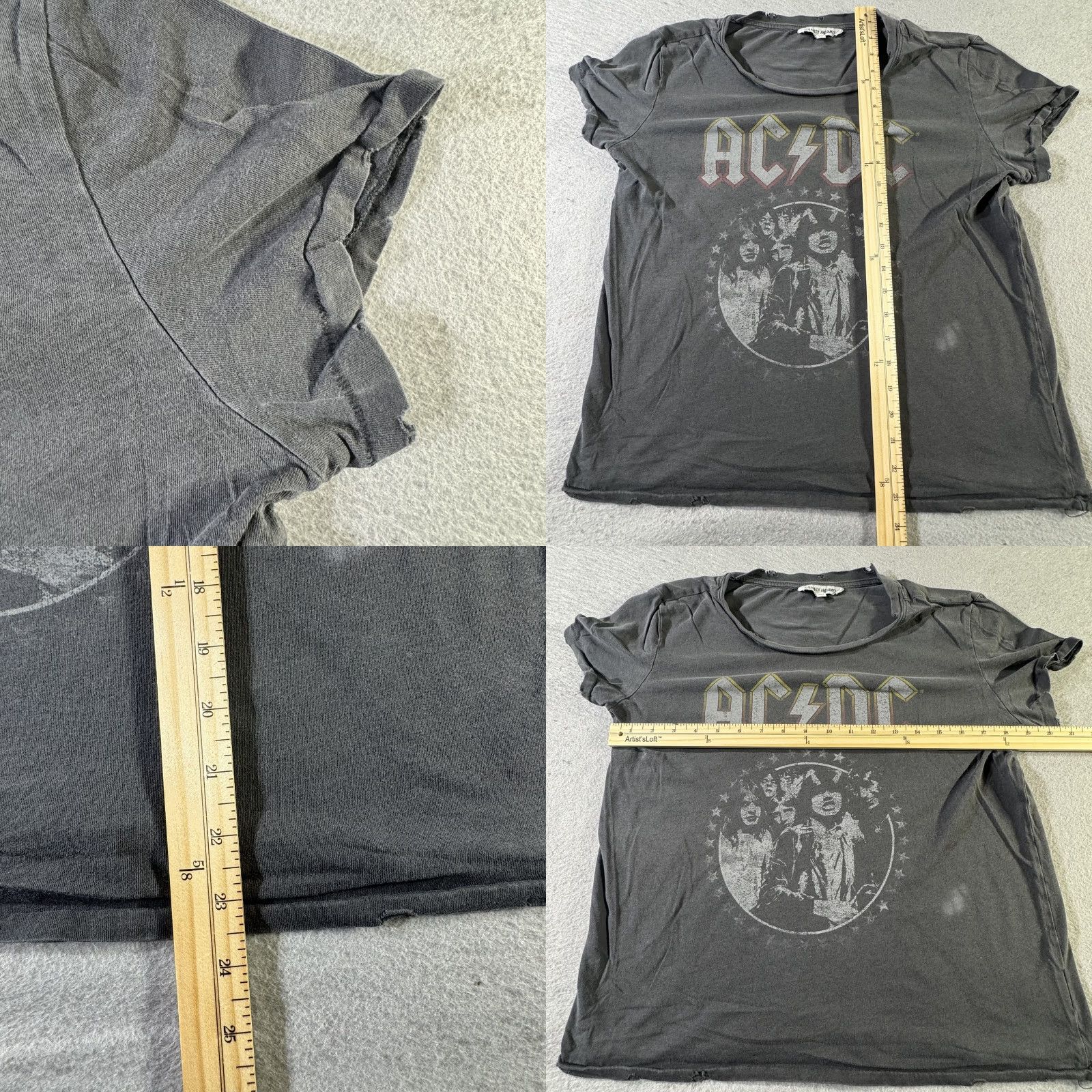 Elizabeth and James Elizabeth And James AC/DC T-Shirt Womens Small Gray Highway To Hell Tour Distressed Graphic Tee Size S / US 4 / IT 40 - 8 Thumbnail