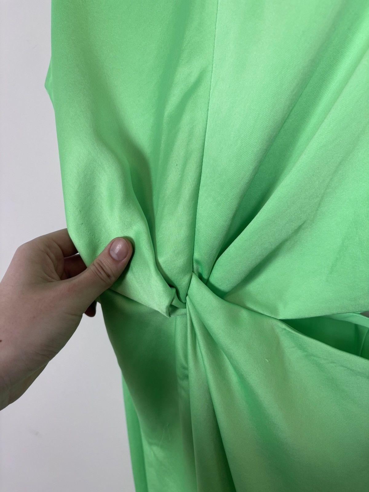 Sandro Sandro Paris E24Neon Vert Fluo NWT Green Cutout Midi Dress Size S / US 4 / IT 40 - 11 Thumbnail