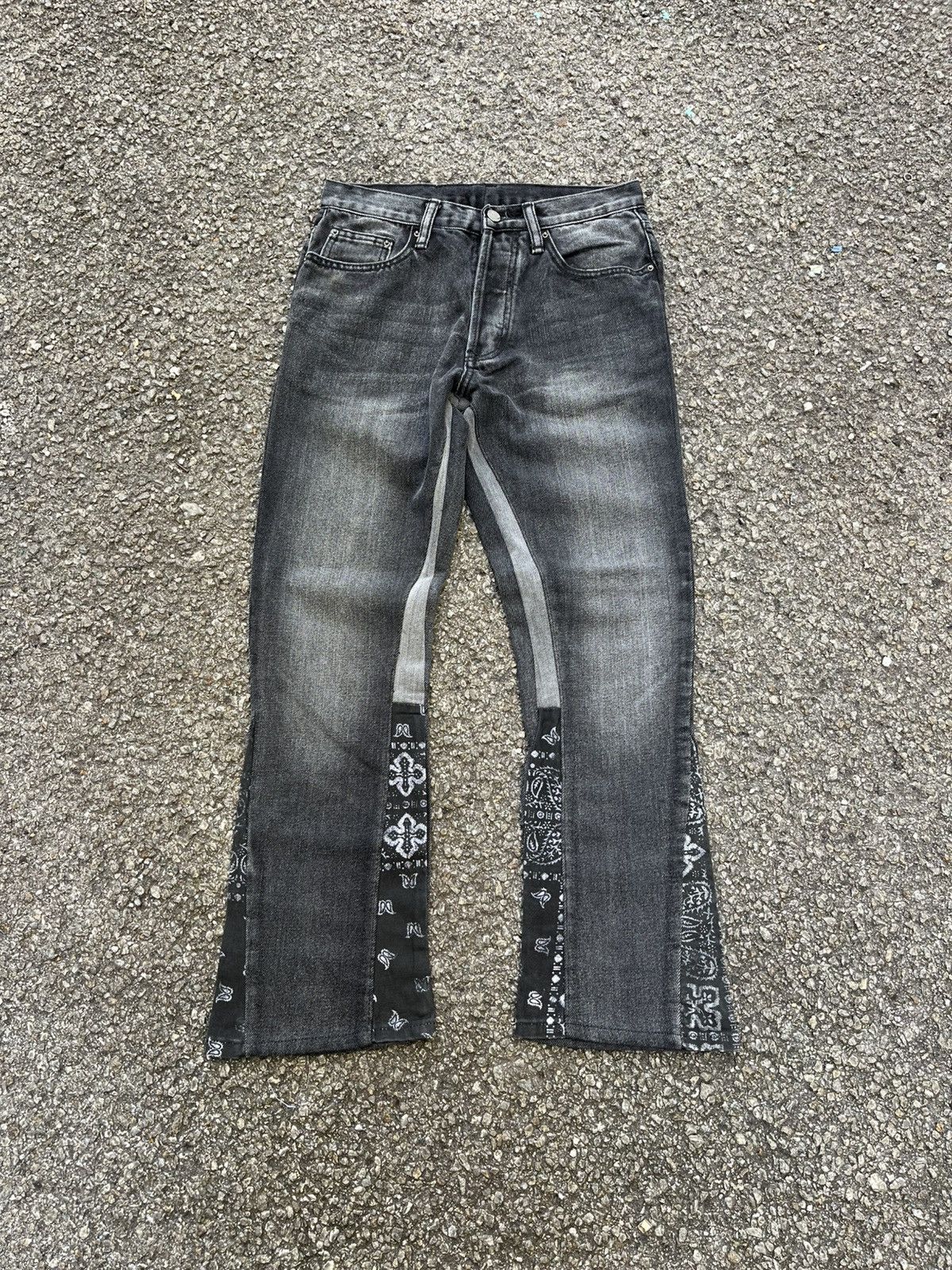 MNML MNML Flare Black Denim Jeans Size US 28 / EU 44 - 1 Thumbnail