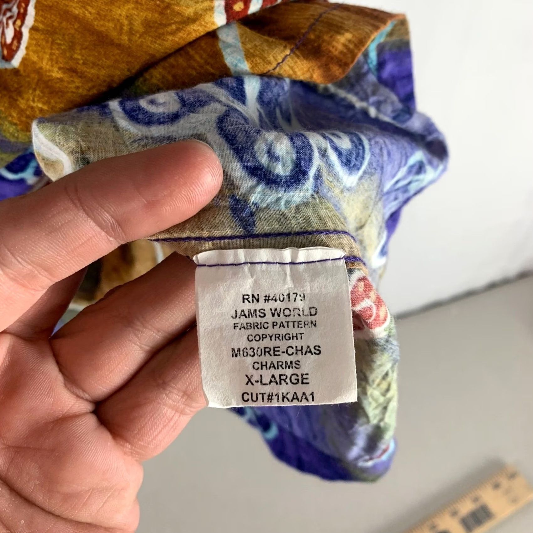 Jams World VINTAGE Jams World Button-Down Shirt Mens XL Purple Yellow Floral Charms Made in Hawaii Size US XL / EU 56 / 4 - 6 Thumbnail