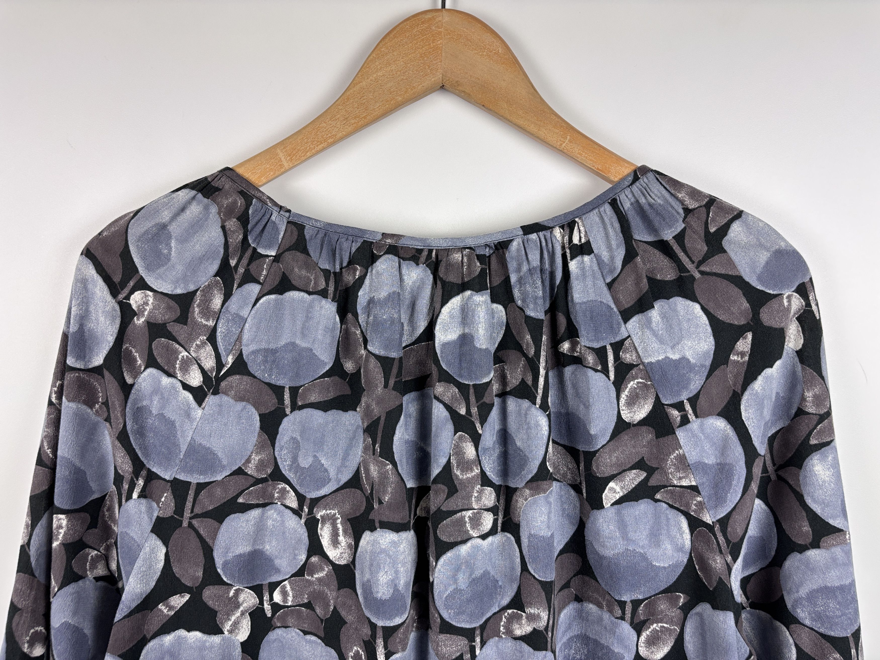 Marimekko Womens Marimekko Floral Blouse Cotton Top Blue Size M Size M / US 6-8 / IT 42-44 - 7 Thumbnail