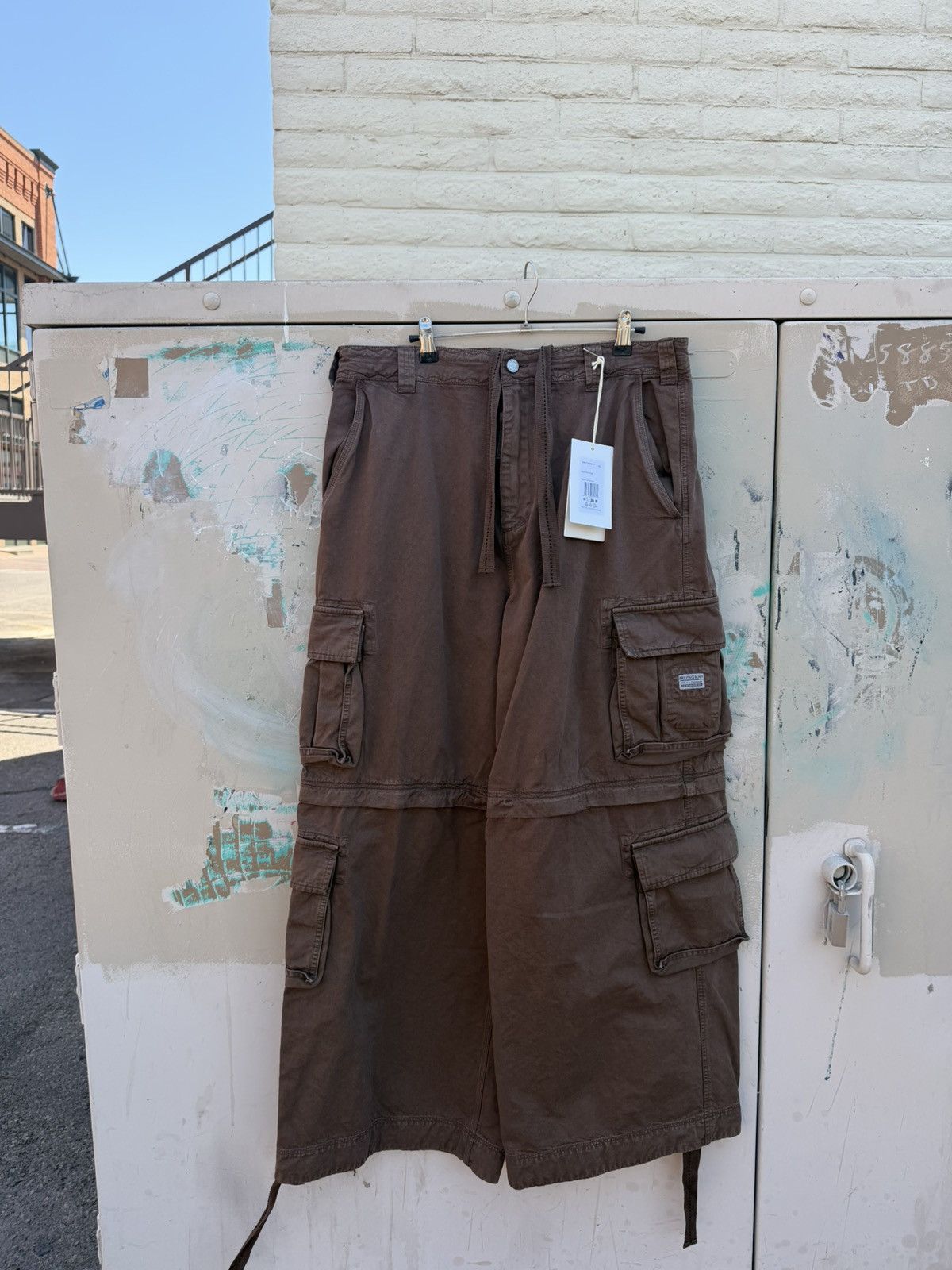 ERL ERL Brown Wide Leg Flare Cargo Pants Size US 36 / EU 52 - 1 Thumbnail
