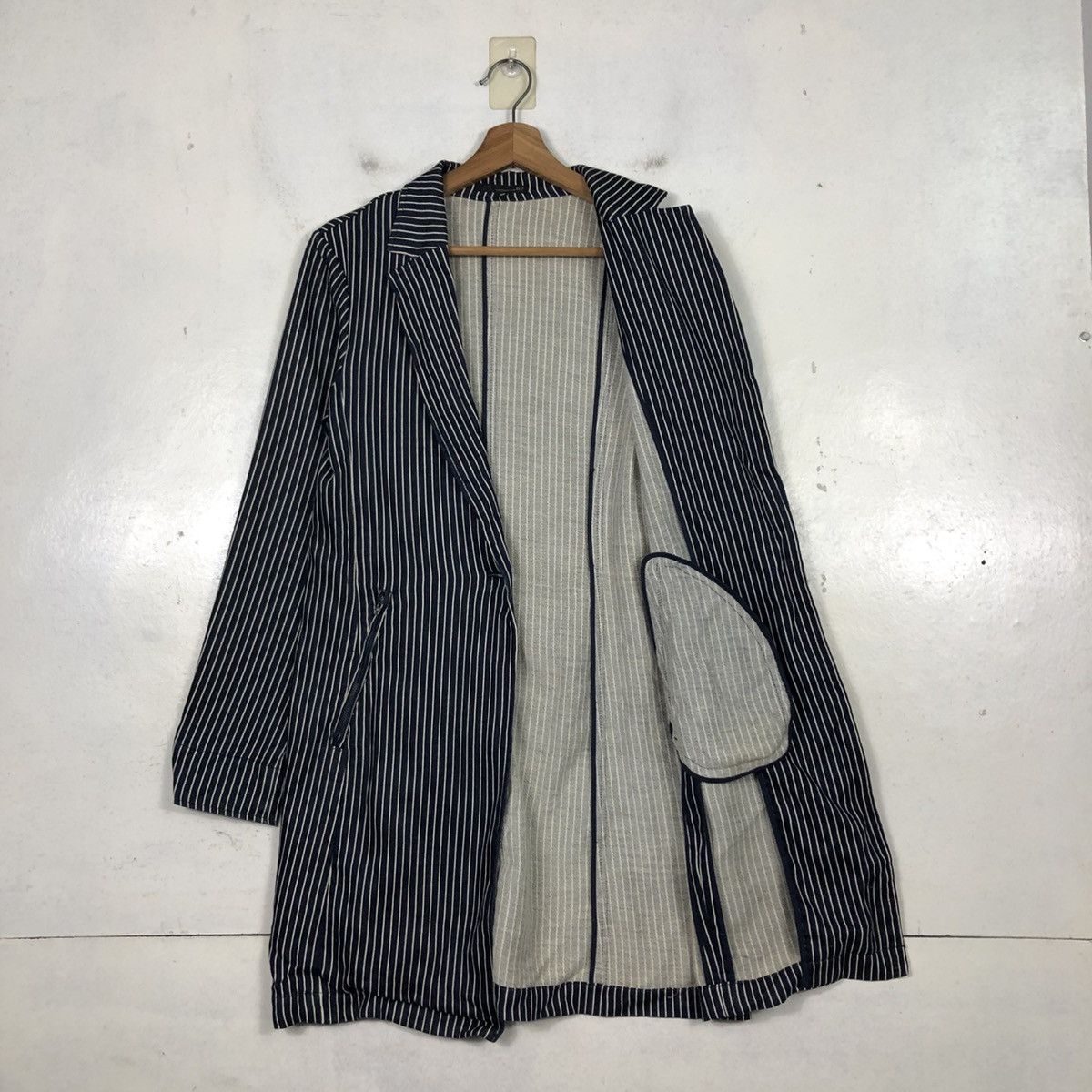 Indigo 📌Vintage Denim Indigo Striped Design Hickory B7 Issey Miyake Size US M / EU 48-50 / 2 - 13 Thumbnail
