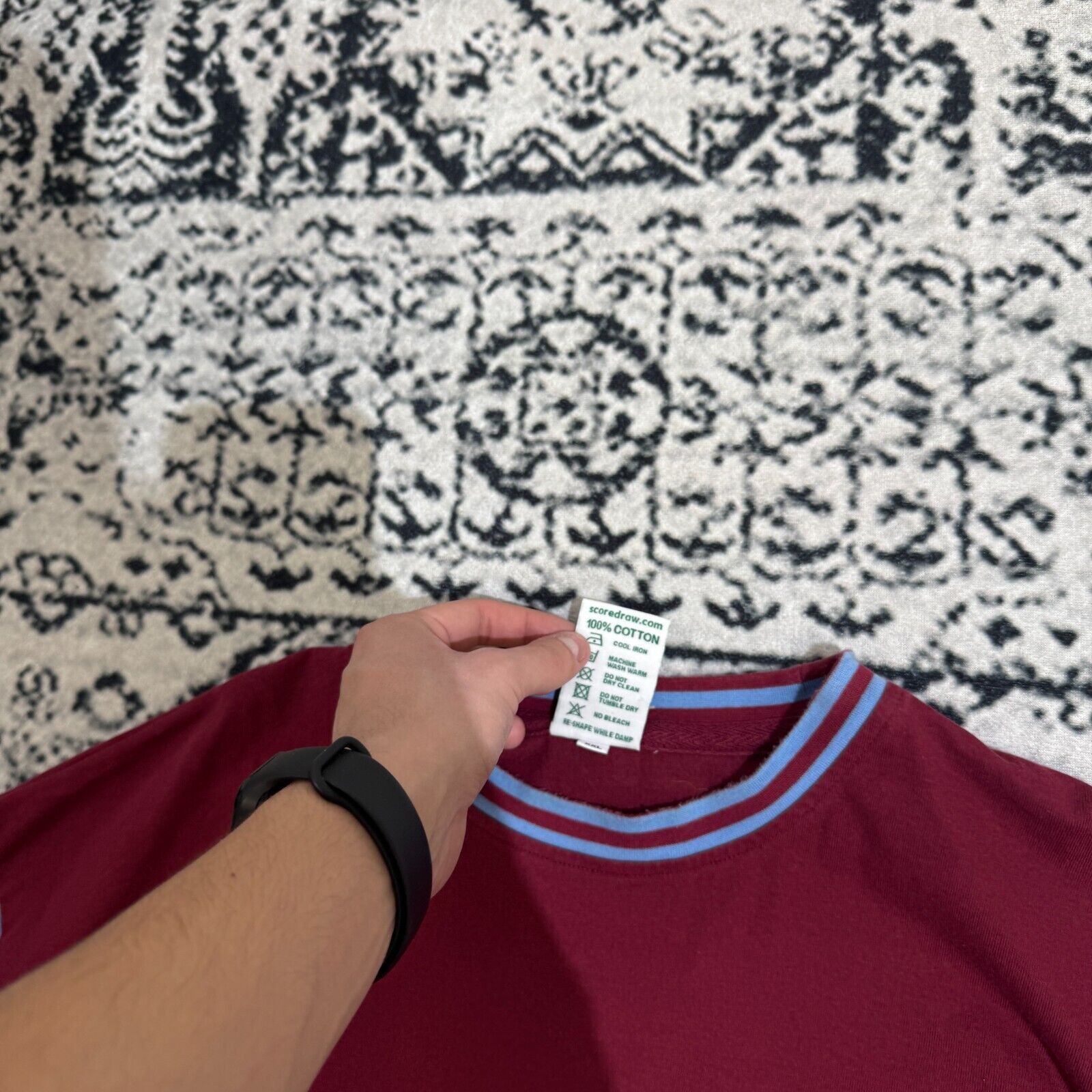 Vintage Burgundy Blue Polyester Jersey T-Shirt Size XL Westham Size US XL / EU 56 / 4 - 6 Thumbnail