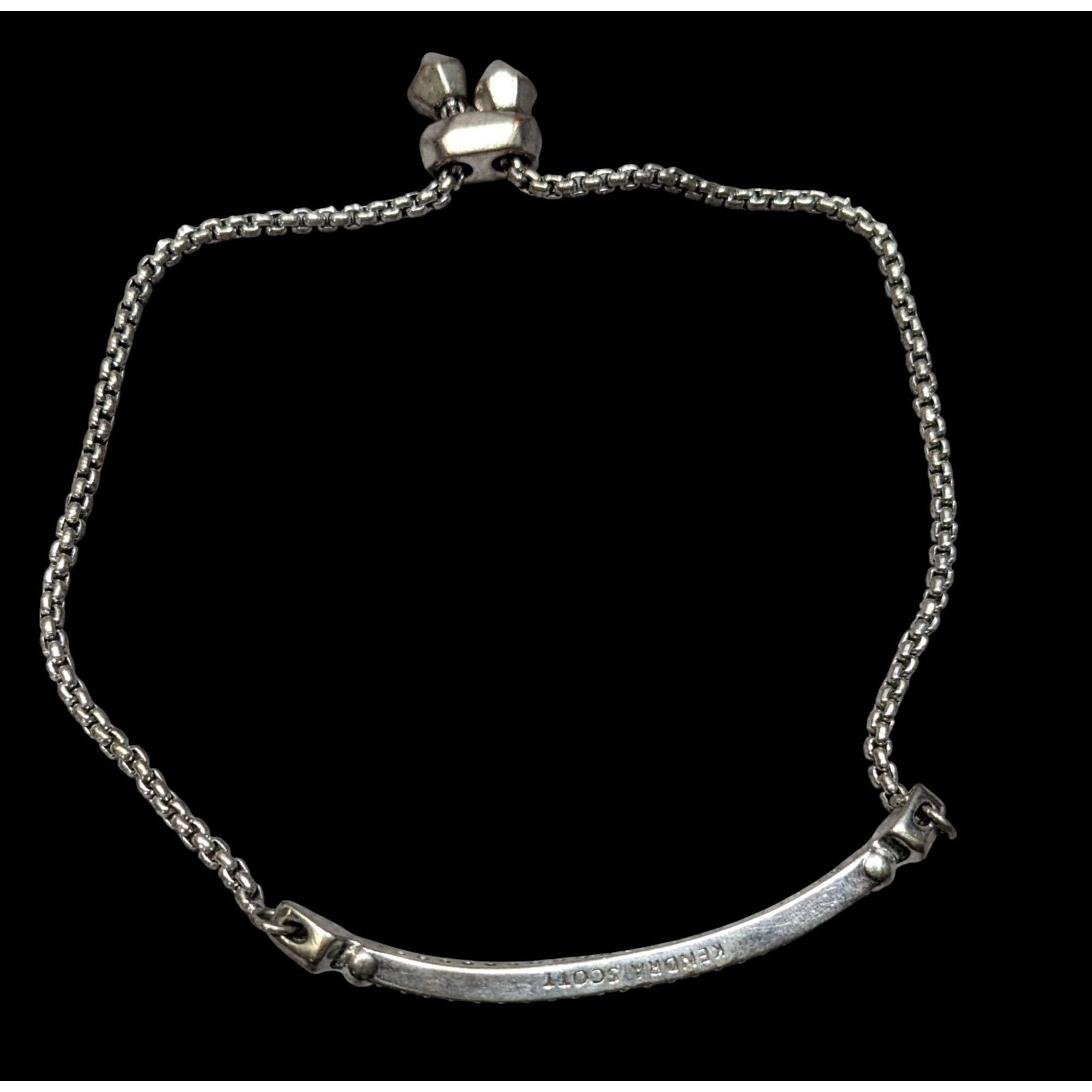 Kendra Scott Kendra Scott Silver-Tone Adjustable Bracelet With Rhinestone Size ONE SIZE - 2 Thumbnail