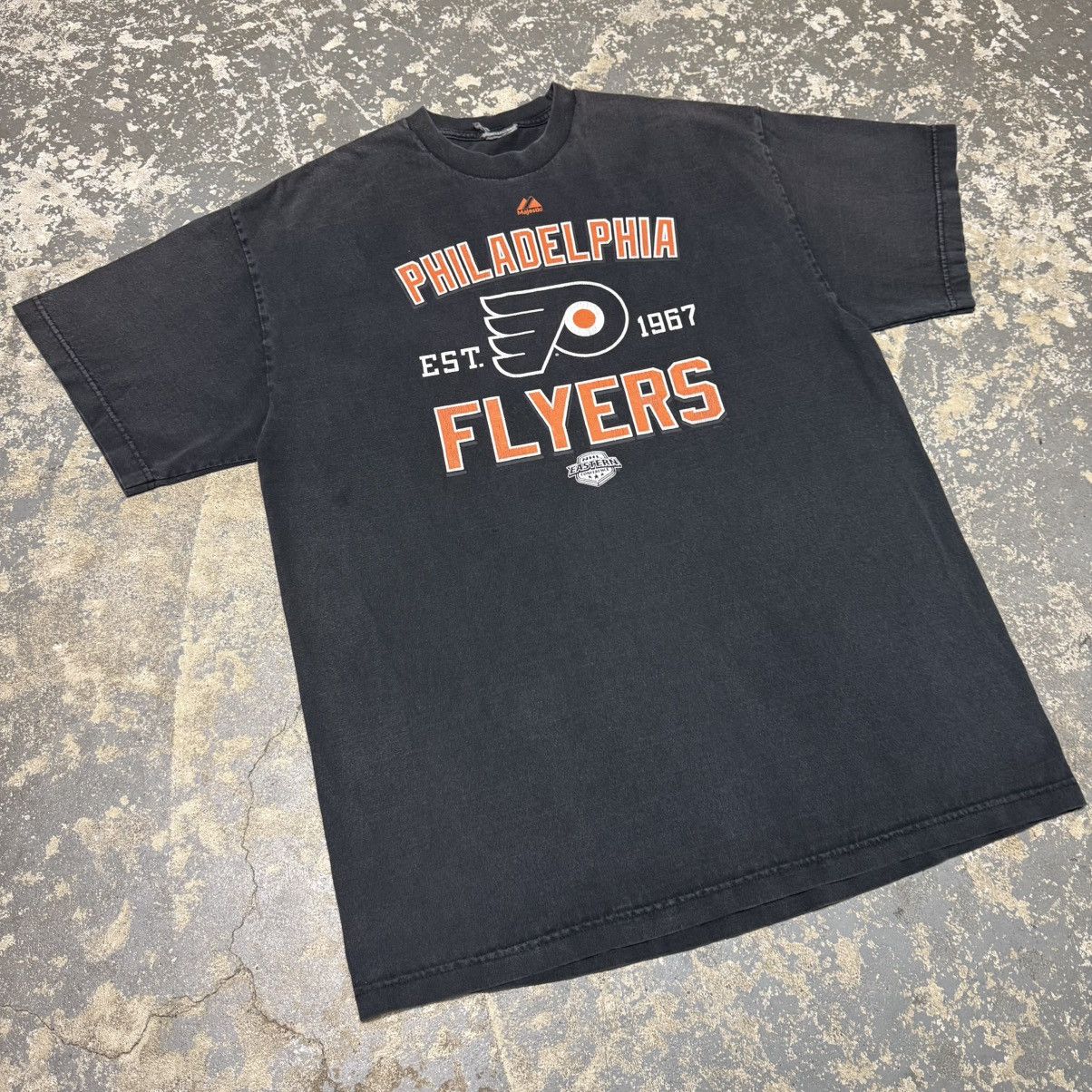 NHL Vintage Philadelphia Flyers Black/Orange 90s NHL Tshirt Size US XL / EU 56 / 4 - 4 Thumbnail