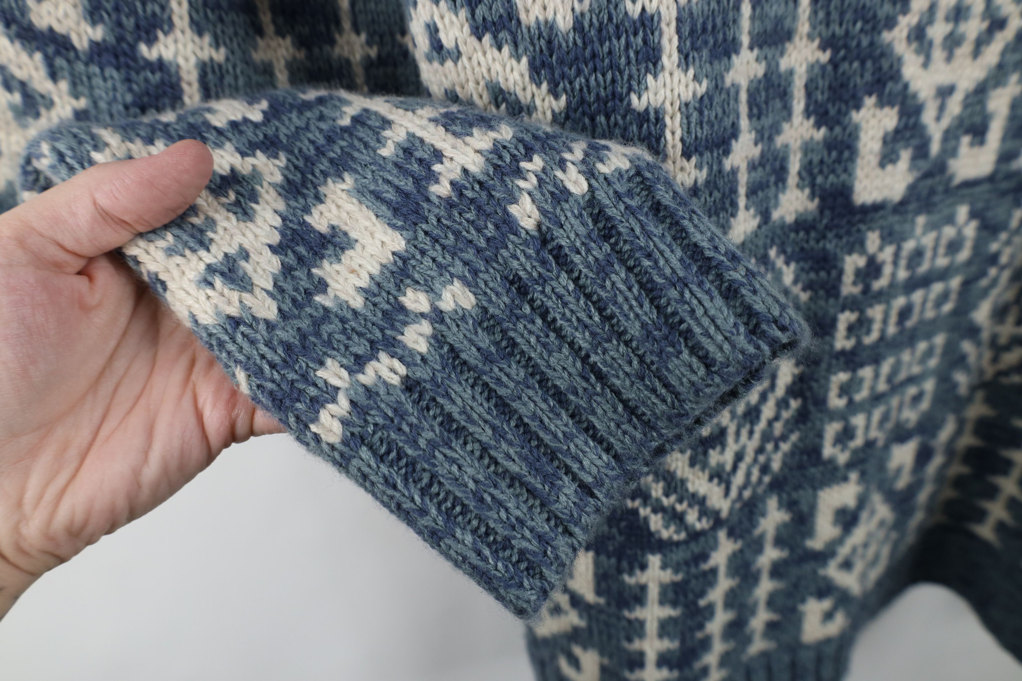 Vintage Vintage 90s Streetwear Knit Fair Isle Mock Neck Sweater Size US XL / EU 56 / 4 - 6 Thumbnail
