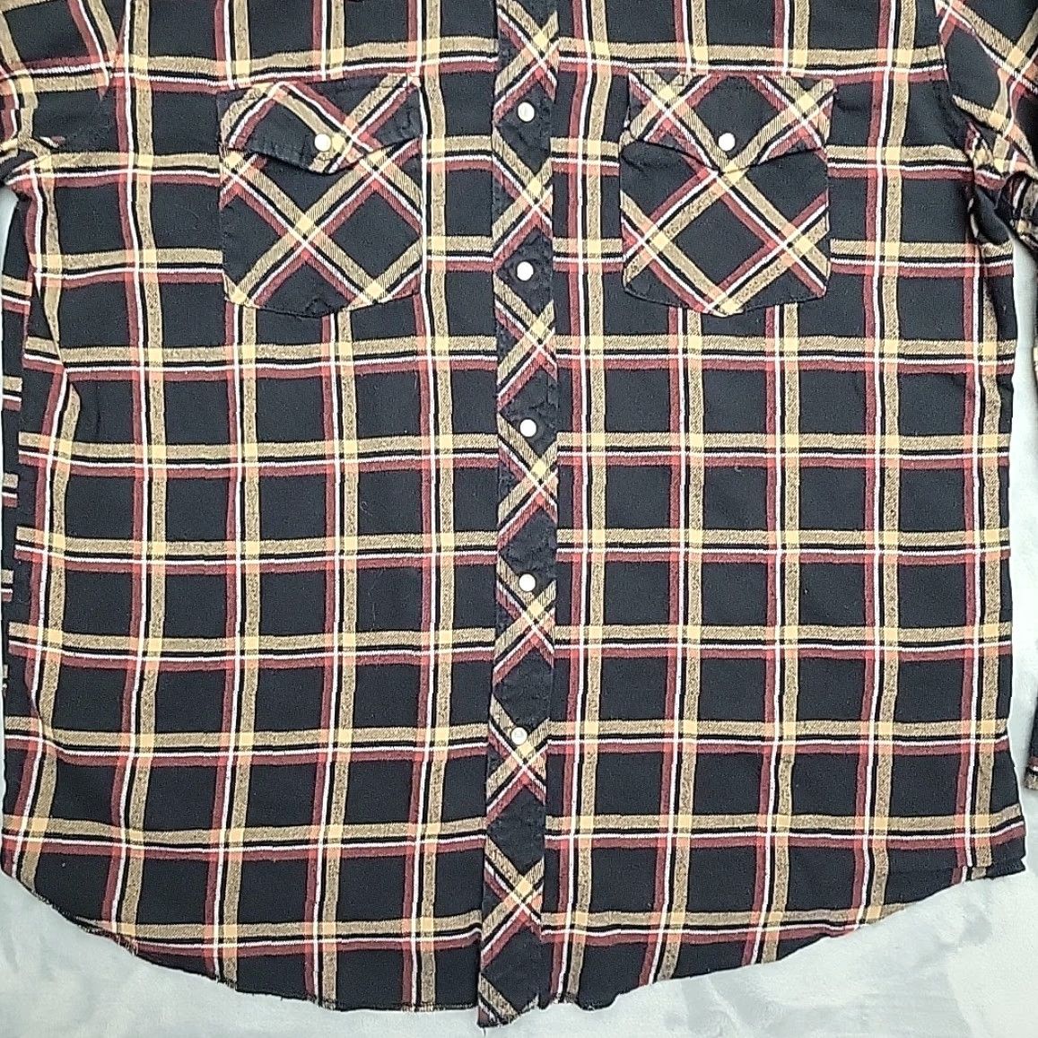 Wrangler VINTAGE Wrangler Shirt Mens Extra Large Black Plaid Flannel Pearl Snap Western Cowboy Size US XL / EU 56 / 4 - 2 Thumbnail