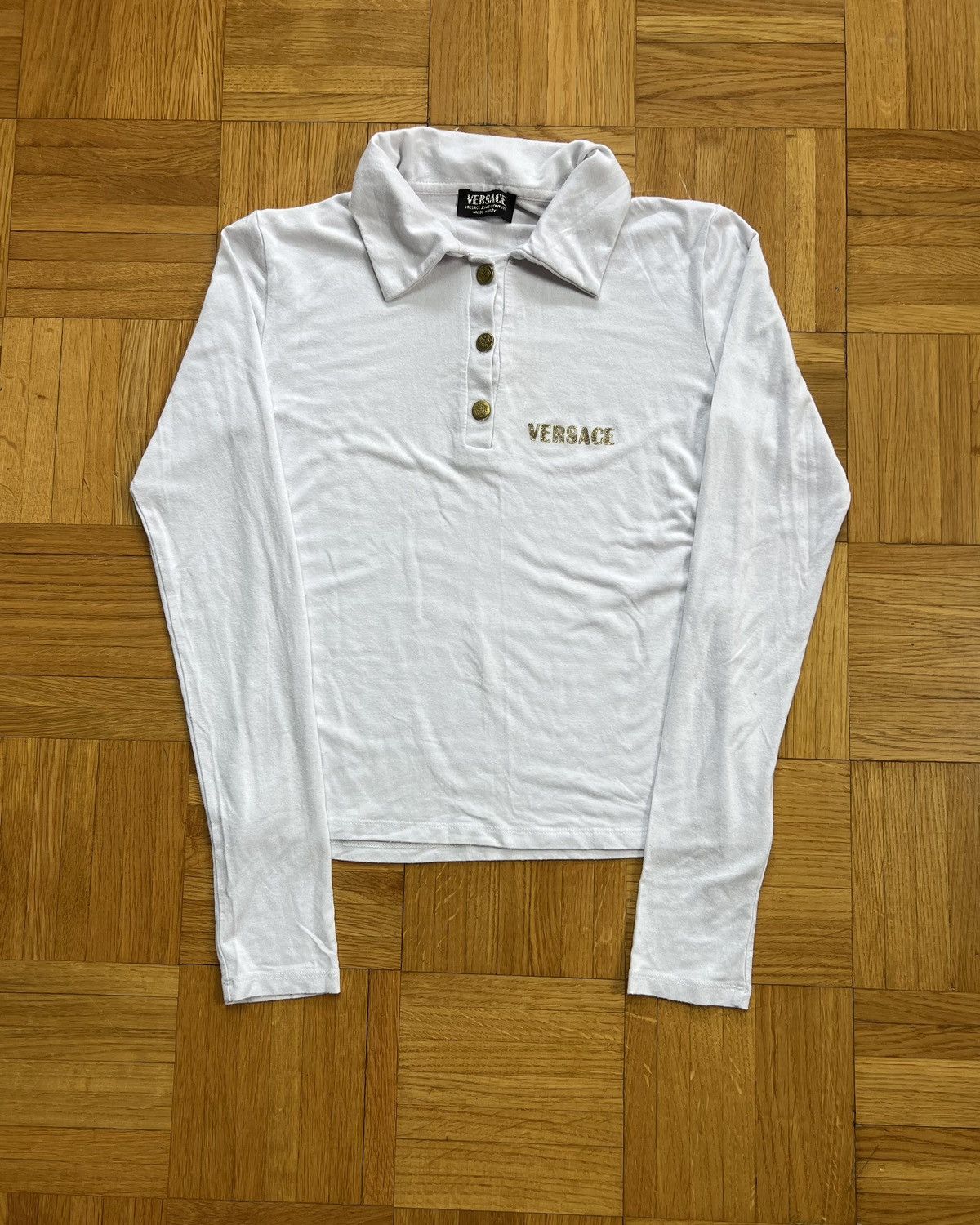 Versace Longsleeve Versace logo medusa buttons italy Size S / US 4 / IT 40 - 1 Thumbnail