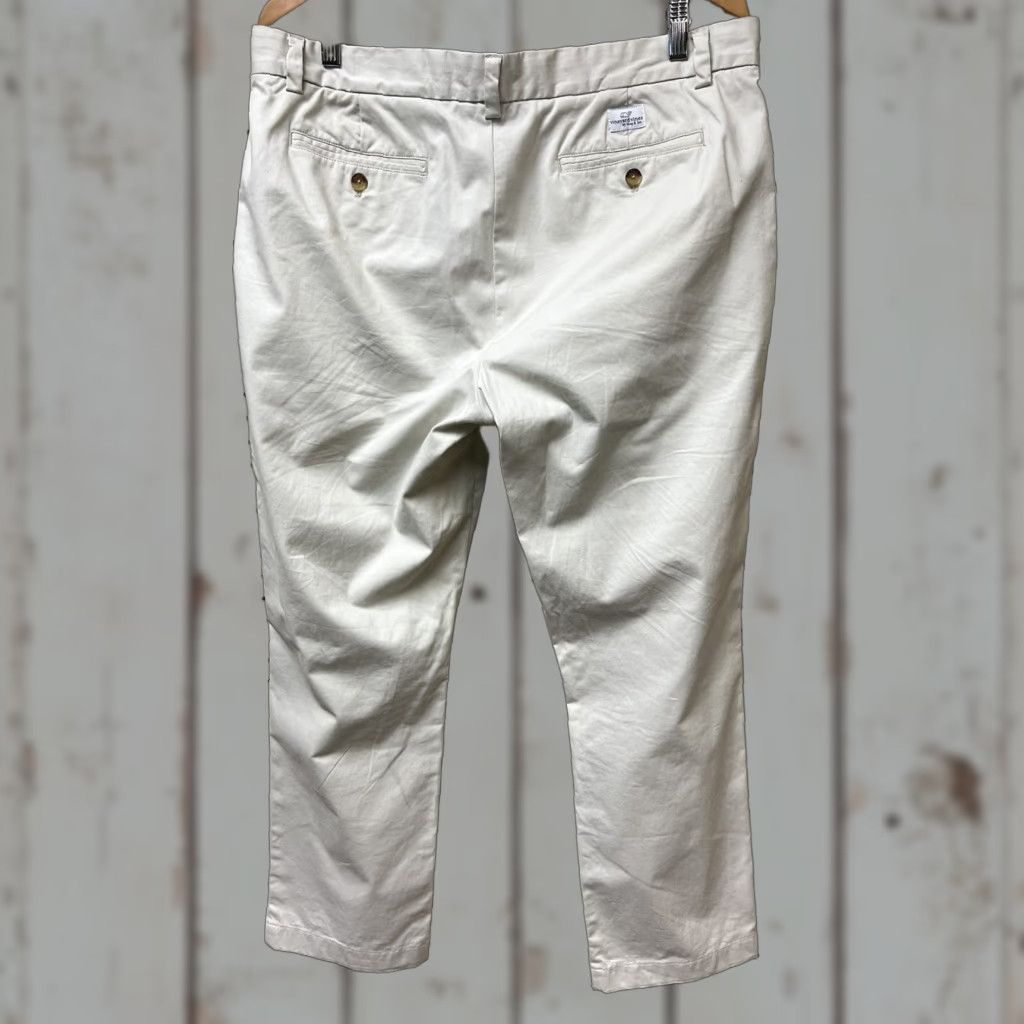 Vineyard Vines Vineyard Vines Pants Men 35x30 Khaki Flat Front Club Twill Chino Straight Leg Mens Regular Pants Beige Flat Front 35 in Waist Vintage No Size US 35 - 1 Thumbnail
