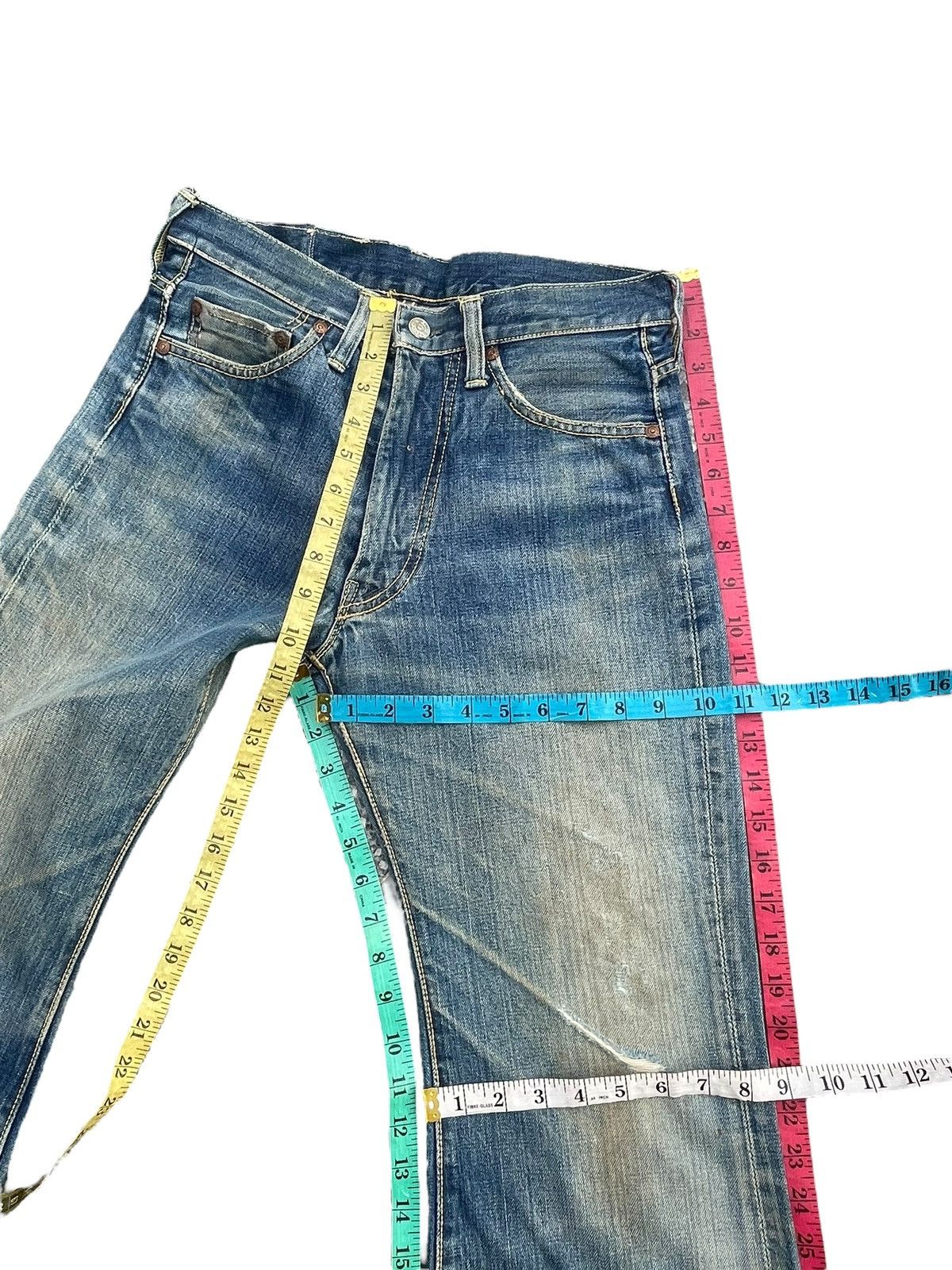Japanese Brand Vintage Bell Bottom Bigstone Faded Distresed Size US 29 - 18 Thumbnail