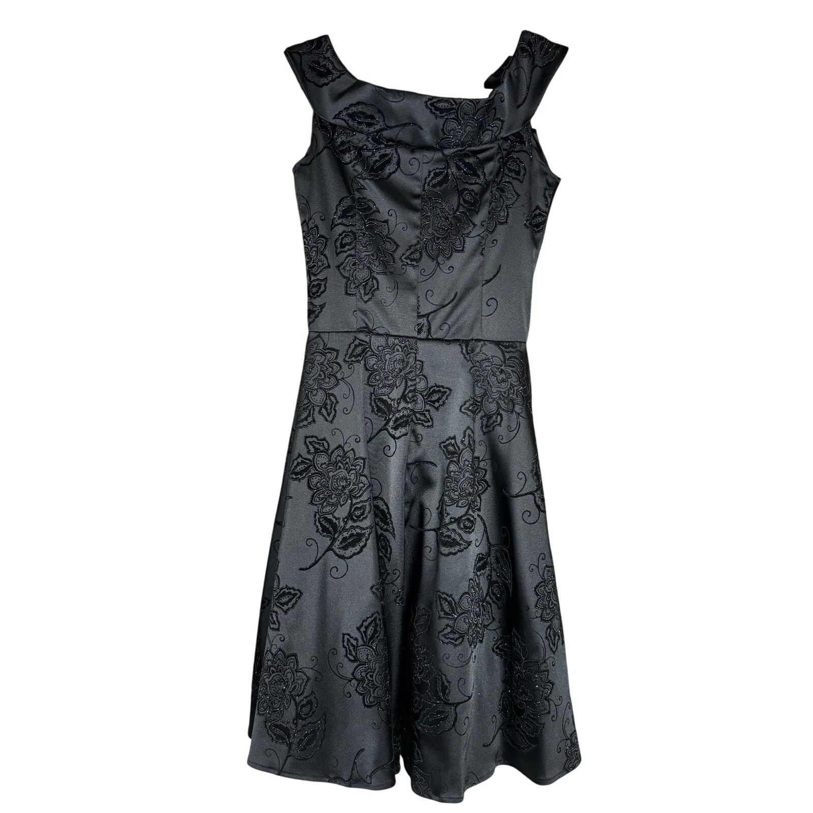 Unknown London Vintage Windsor Black Floral Embroidered Mini Dress Size 3 Size XS / US 0-2 / IT 36-38 - 1 Thumbnail