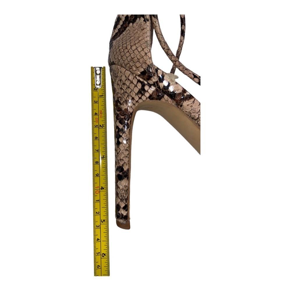 Designer SIMMI l Kaylee Snakeskin & Clear Toe Loop Heels 7 Size US 7 / IT 37 - 8 Thumbnail