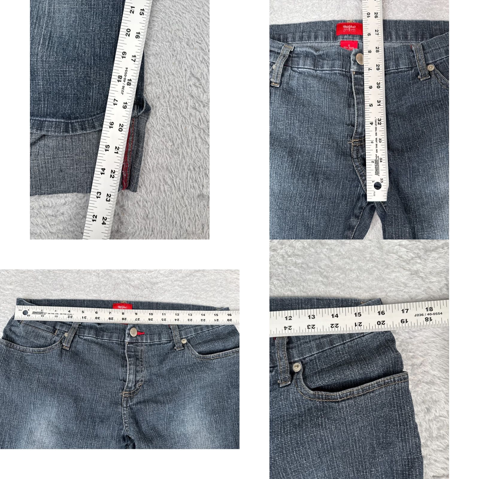 Mossimo Mossimo Jeans Juniors 11 Blue Denim Rolled Hem Straight Leg Ramie Cotton Blend Jeans Size 32" / US 10 / IT 46 - 8 Thumbnail
