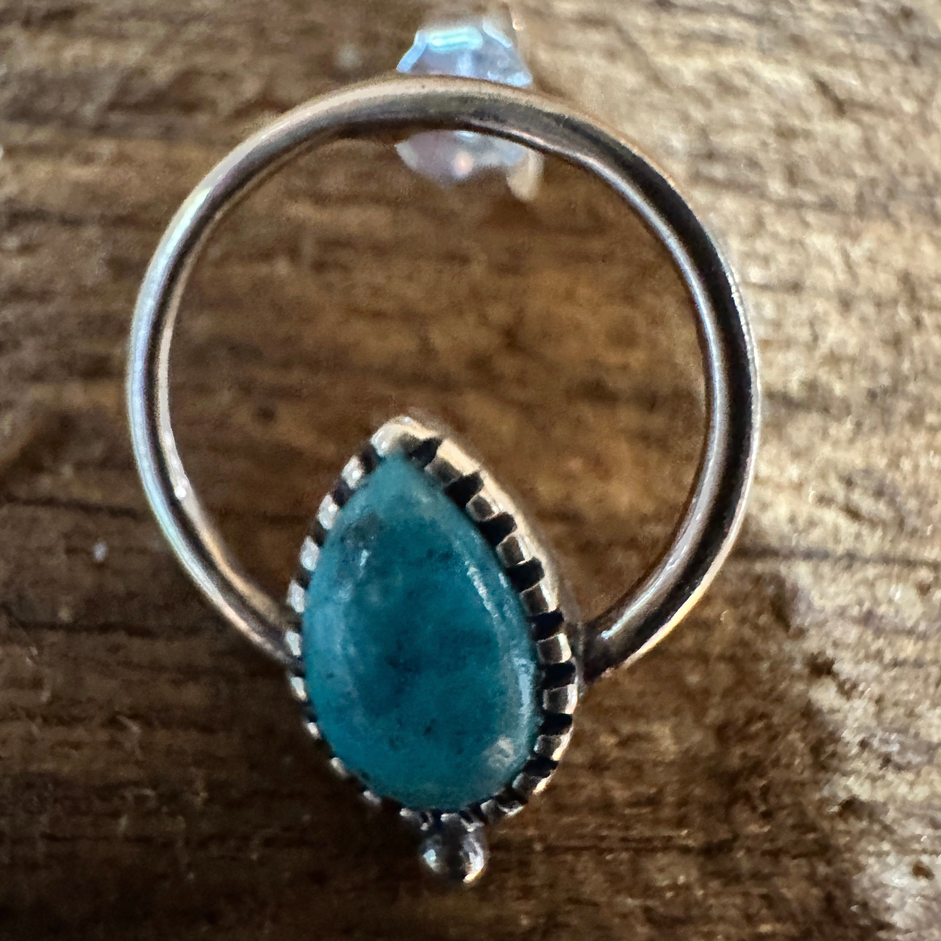 Other Bohemian Bliss Turquoise Sterling Silver Hoops Stud Earrings Size ONE SIZE - 5 Thumbnail