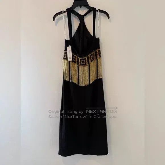 Versace Versace Black Greek back fringed halterneck dress Size S / US 4 / IT 40 - 5 Thumbnail