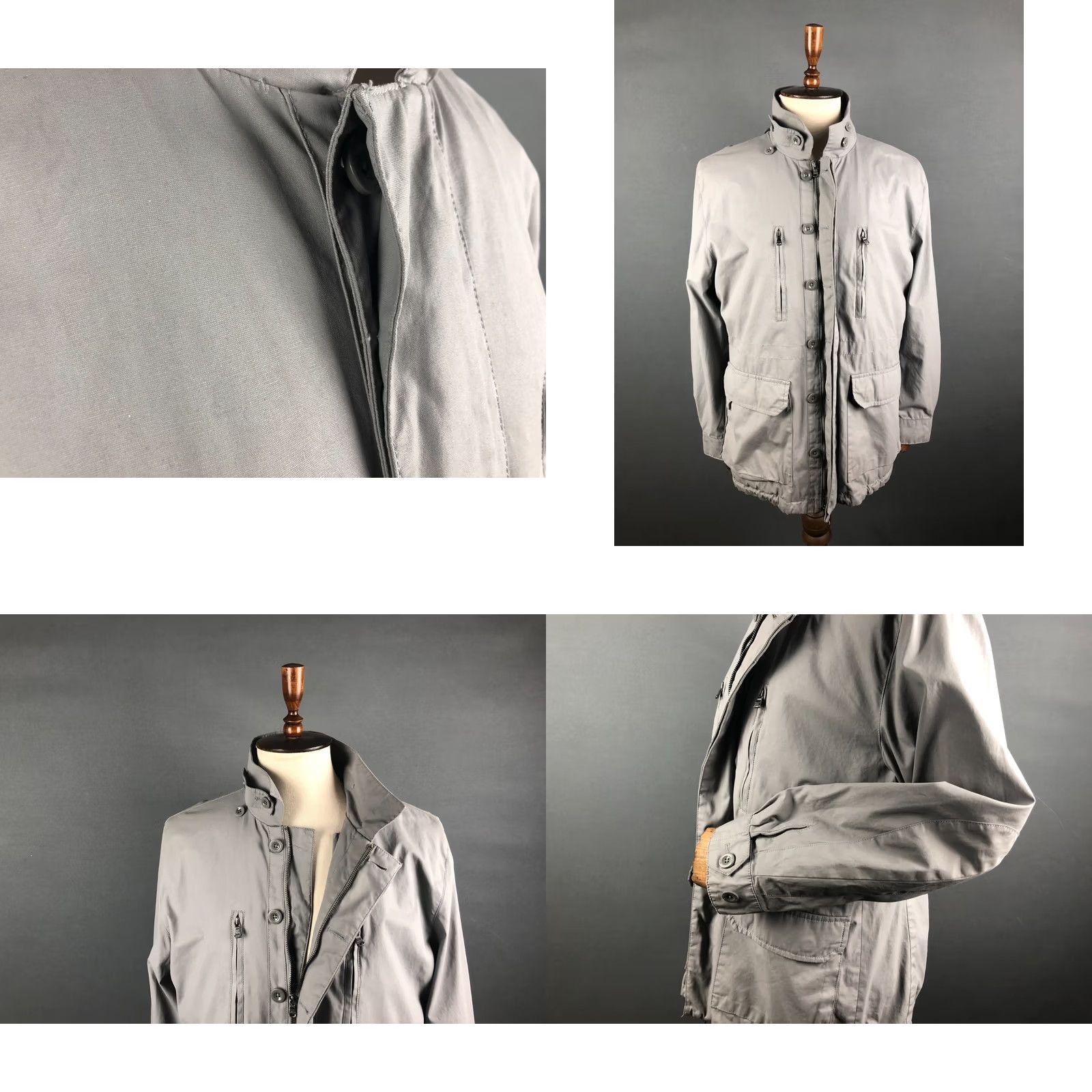 Donna Karan Donna Karan Men's Full Zip Jacket L Gray Cotton Weather Windbreaker Casual Size US L / EU 52-54 / 3 - 8 Thumbnail