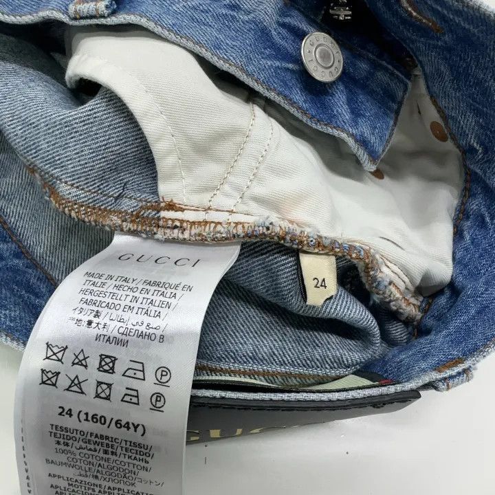 Gucci Gucci Blue Apple Pattern Denim Shorts-2507 Size 24" / US 00 / IT 34 - 4 Thumbnail