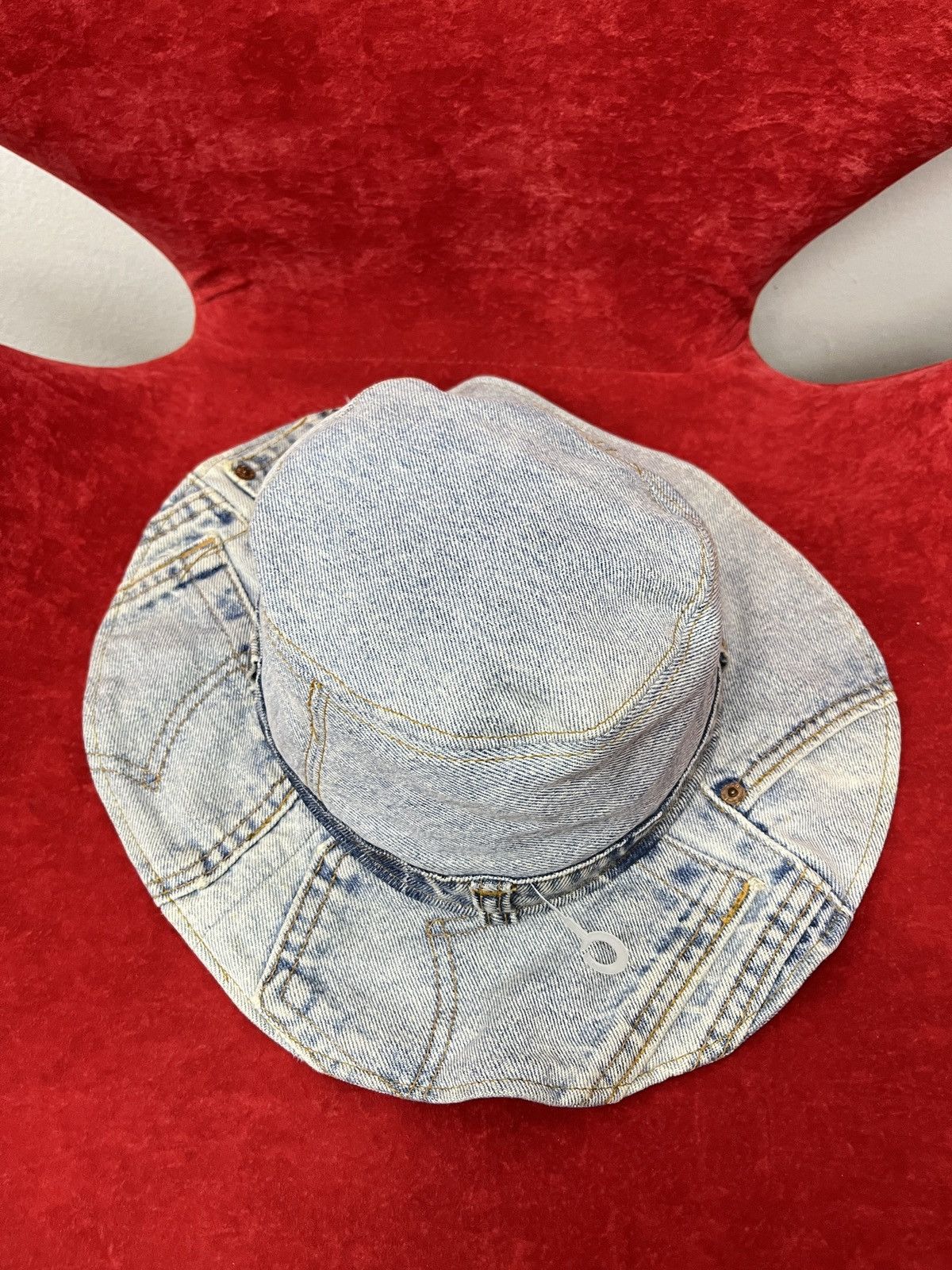 Kapital Kapital Boro Style Patchwork Sashiko Denim Indigo Bucket Hat Size ONE SIZE - 2 Thumbnail