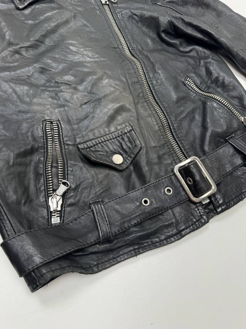 Vera Pelle Vera Pelle Italy Vintage Black Leather Biker Jacket Size S / US 4 / IT 40 - 4 Thumbnail