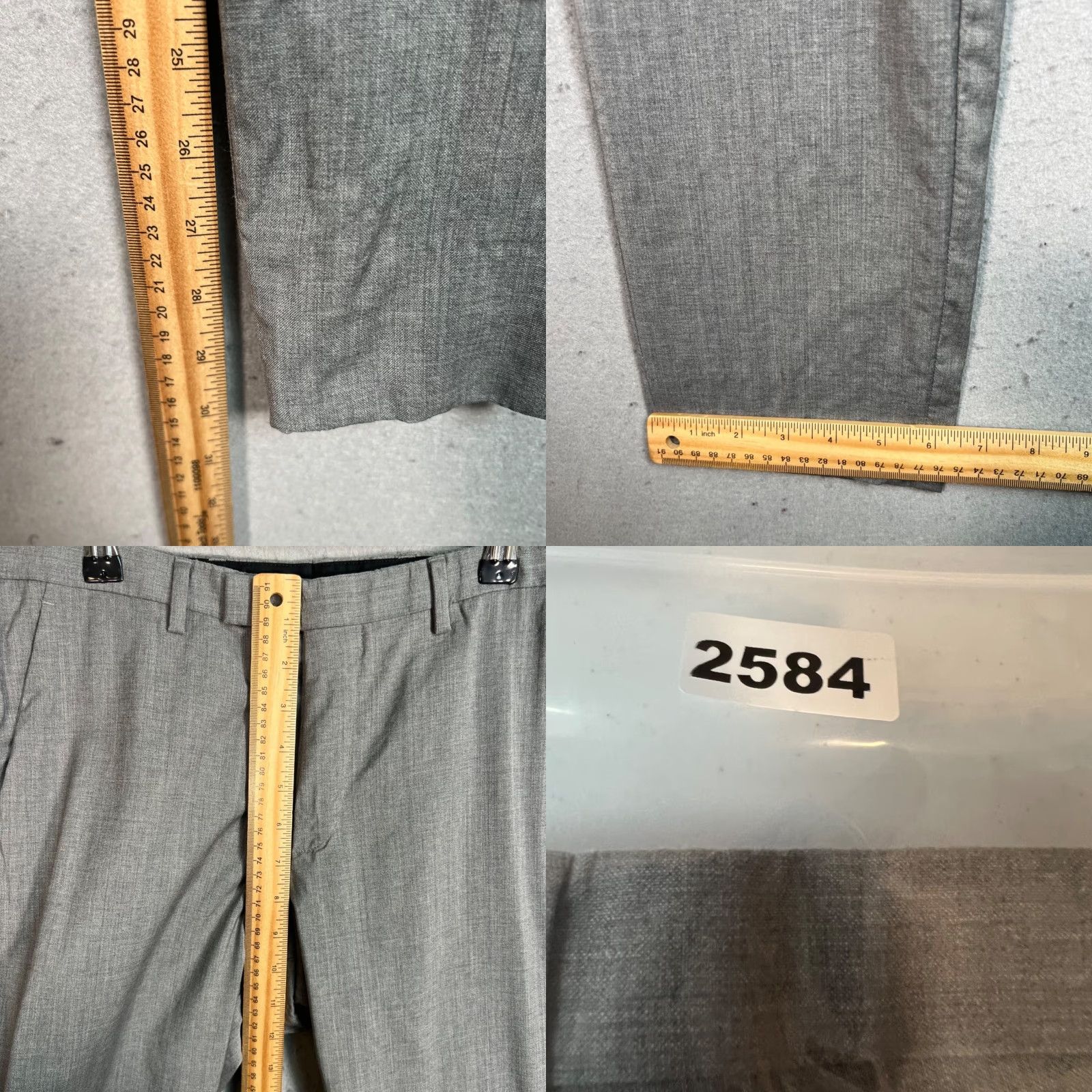Vintage Hugo Boss Mens Dress Pants Gray Virgin Wool Tapered Leg 32 Inseam 31 Flat Front Zip Regular Mens Pants Size US 32 / EU 48 - 8 Thumbnail