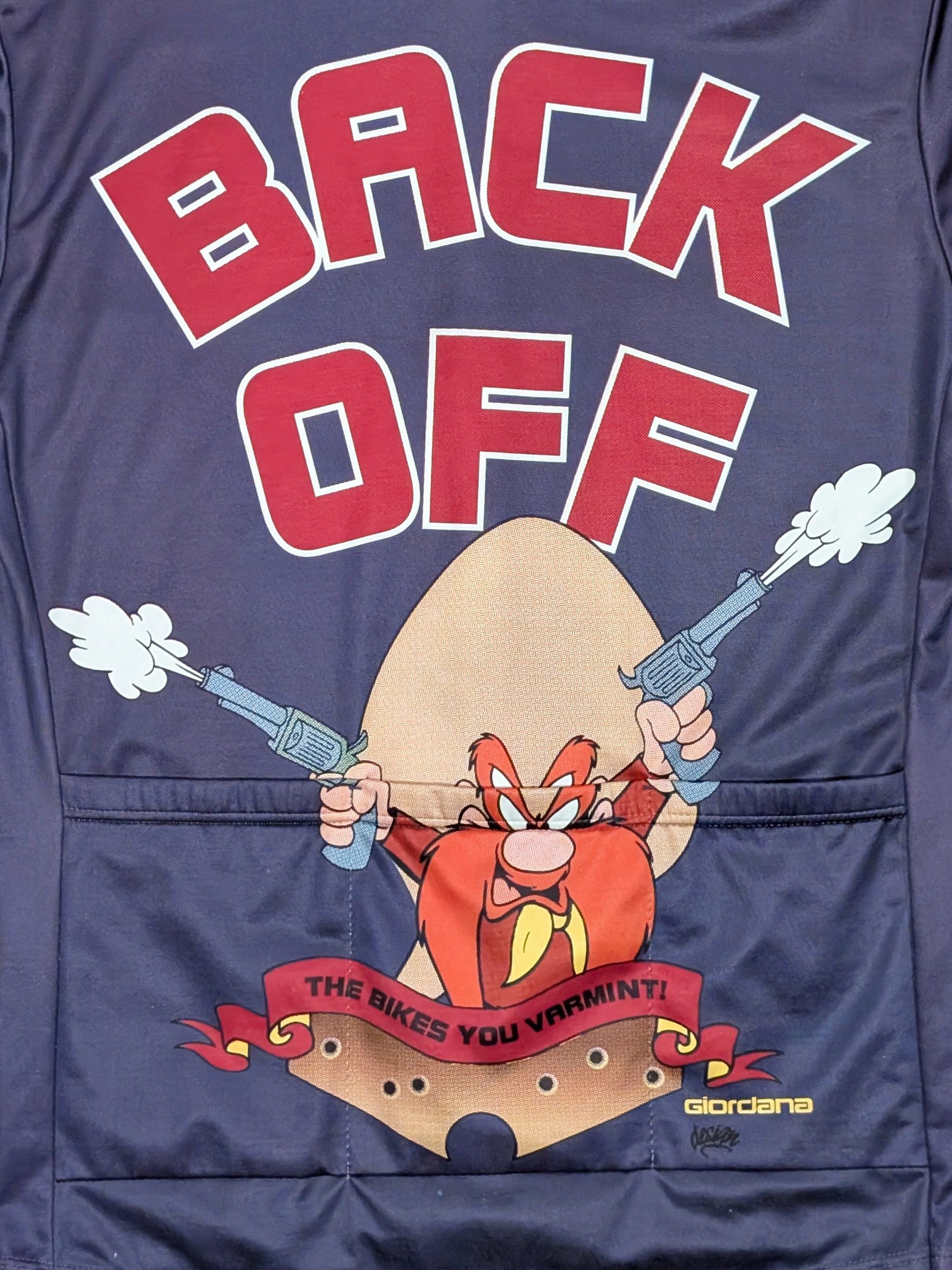 Warner Bros Vintage Giordana Yosemite Sam cycling shirt jersey Size US L / EU 52-54 / 3 - 8 Thumbnail