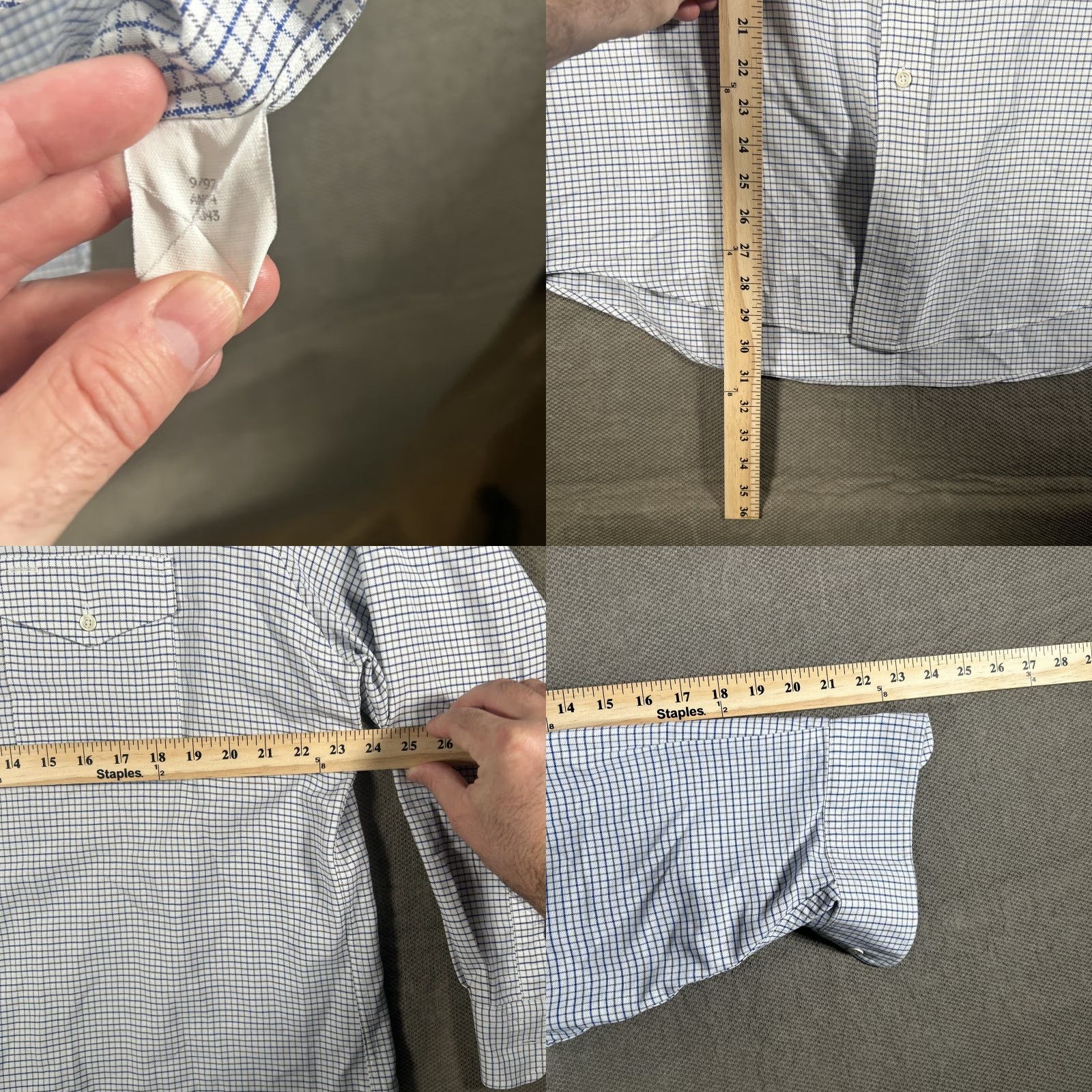 Vintage LL Bean Long Sleeve Button Down Shirt Men’s 17.5 Blue Size US XXL / EU 58 / 5 - 8 Thumbnail
