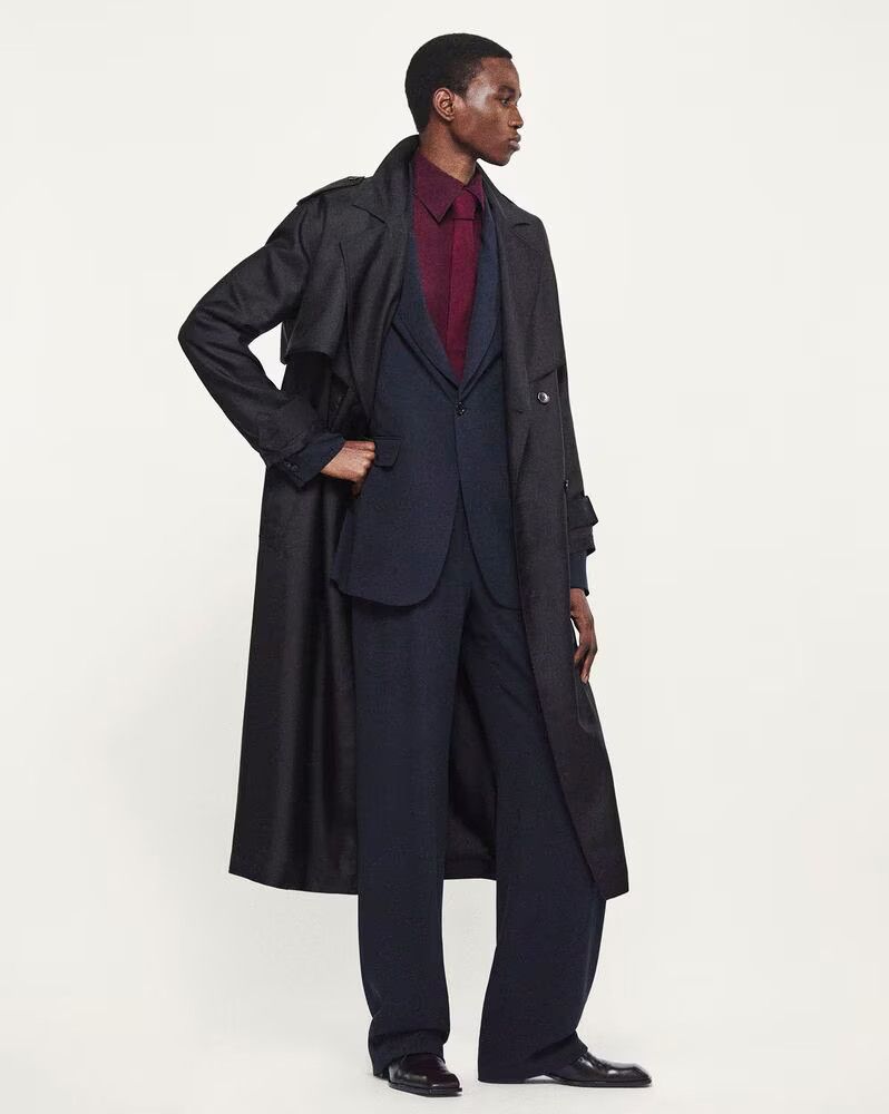 Saint Laurent Paris o1bcso1str1024 Long Coat in Black Size US S / EU 44-46 / 1 - 2 Thumbnail