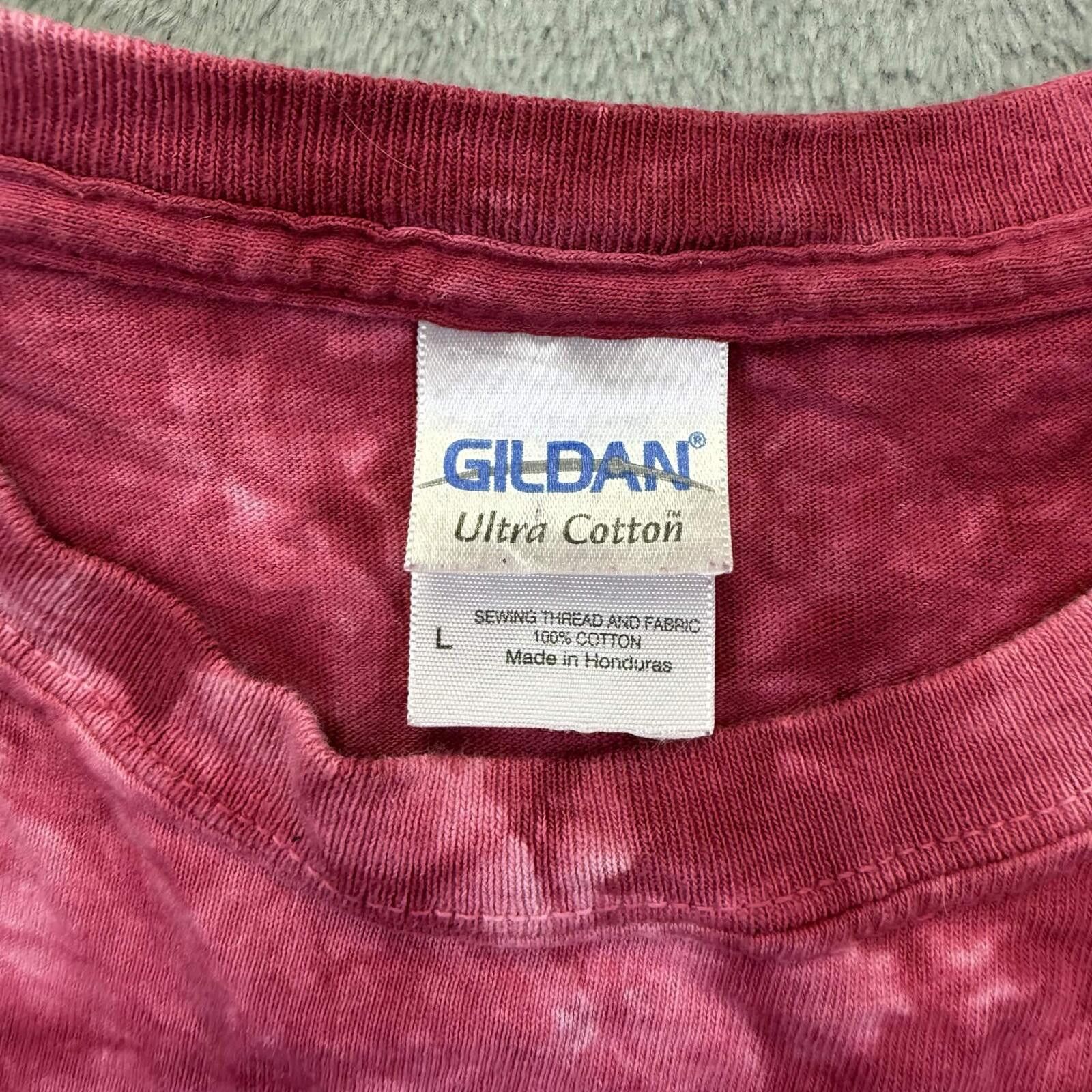 Gildan Gildan Pink/Purple Tie Dye Graphic Tee with Cross & Flowers Size ONE SIZE - 2 Thumbnail