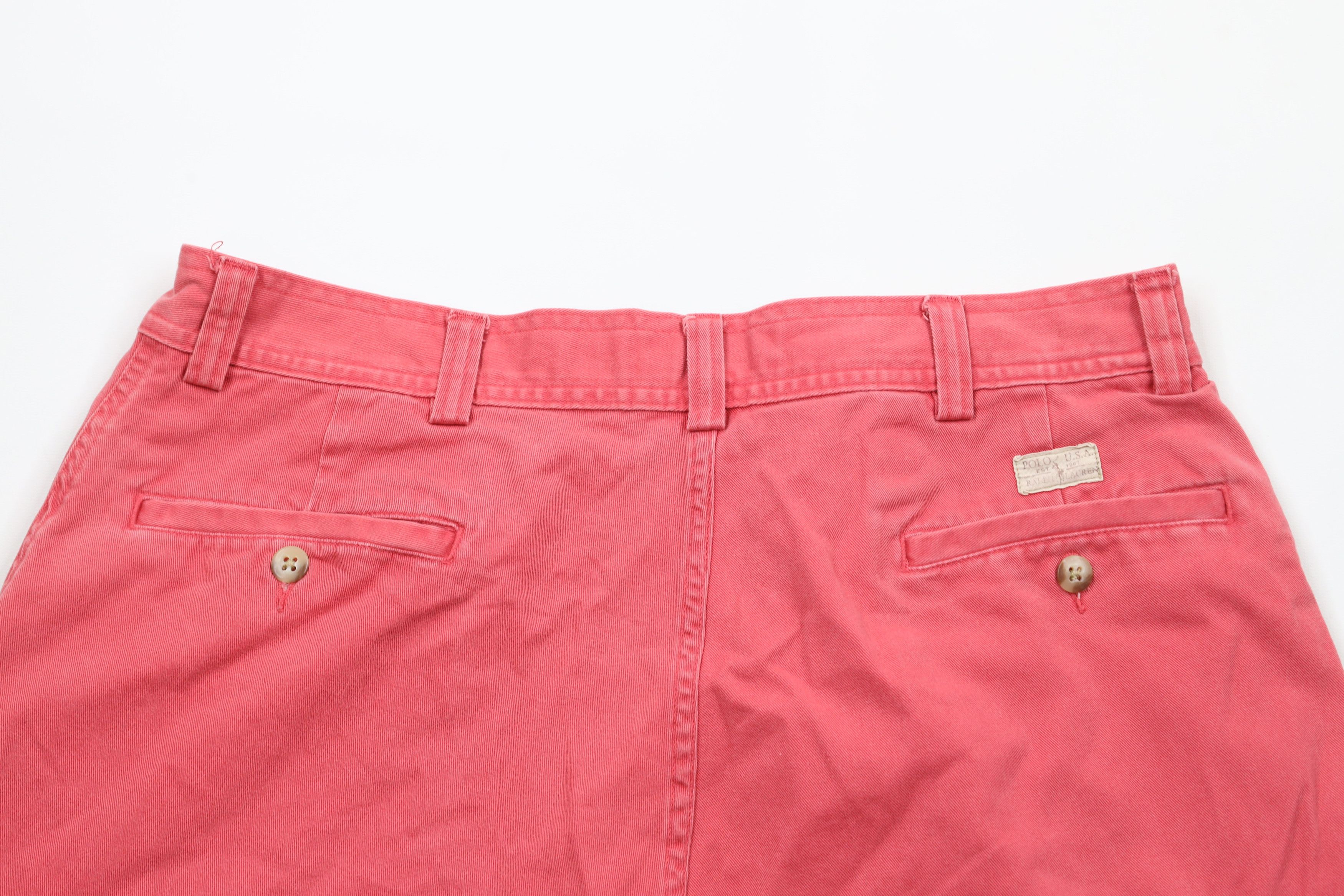 Ralph Lauren × Vintage Vintage 90s Ralph Lauren Out Heavyweight Cargo Shorts Pink Size US 35 - 9 Thumbnail