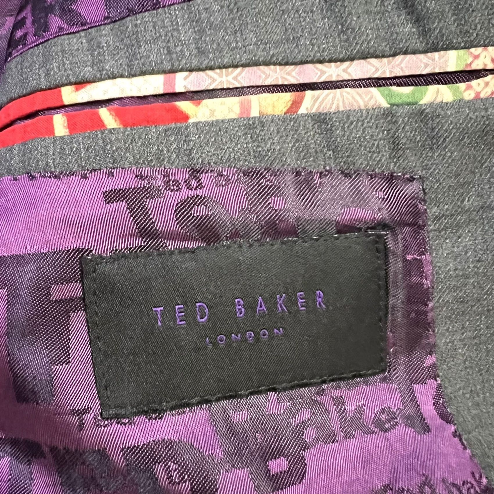 Ted Baker TED BAKER Suit Blazer Sport Coat Jacket 40R Gray Wool Lined Mens Size 40R - 4 Thumbnail